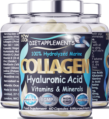 Marine Collagen Type 1&3 1000mg, Hyaluronic Acid 200mg/serving; Vitamin C, Zinc, Copper for Immune System Dietapplements buy supplements canada