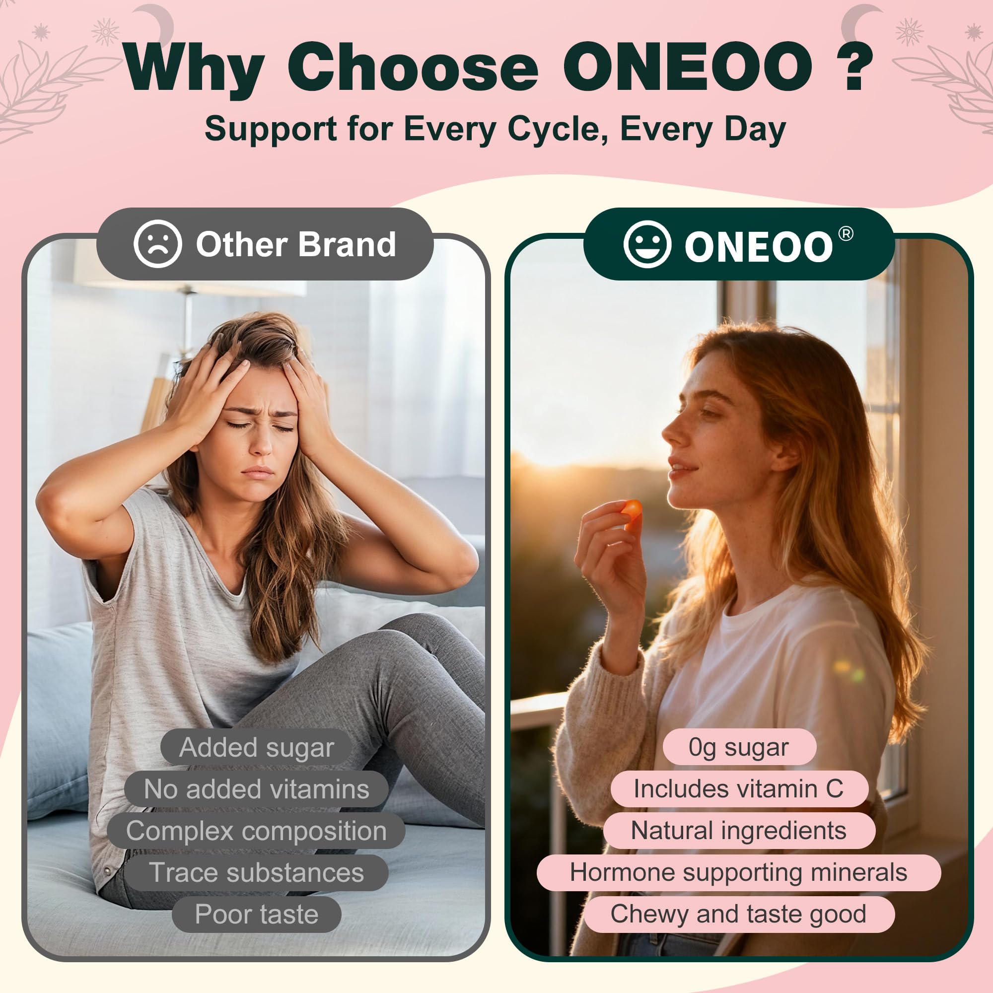 Oneoo Feminine Balance Gummies - Premium Balance Gummies for Women's pH Health, Feminine Gummy for Immune & Energy Support, Vegan, Gluten-Free, Hawaiian Pineapple, 60 Count Oneoo buy supplements canada