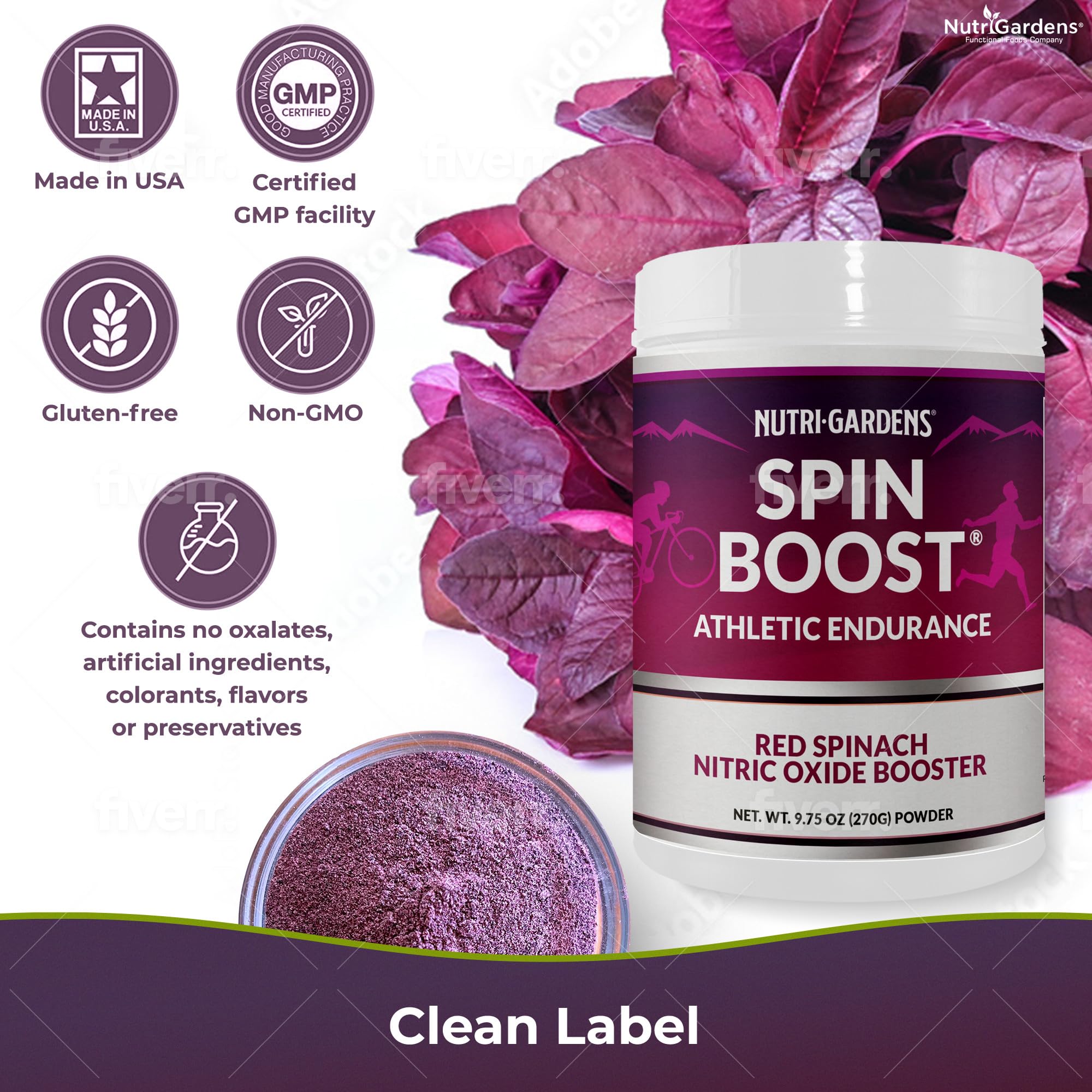 Nutrigardens Spin Boost Nitric Oxide Red Spinach Nitrate Pre-Workout Powder Concentrated Nutrigardens buy supplements canada