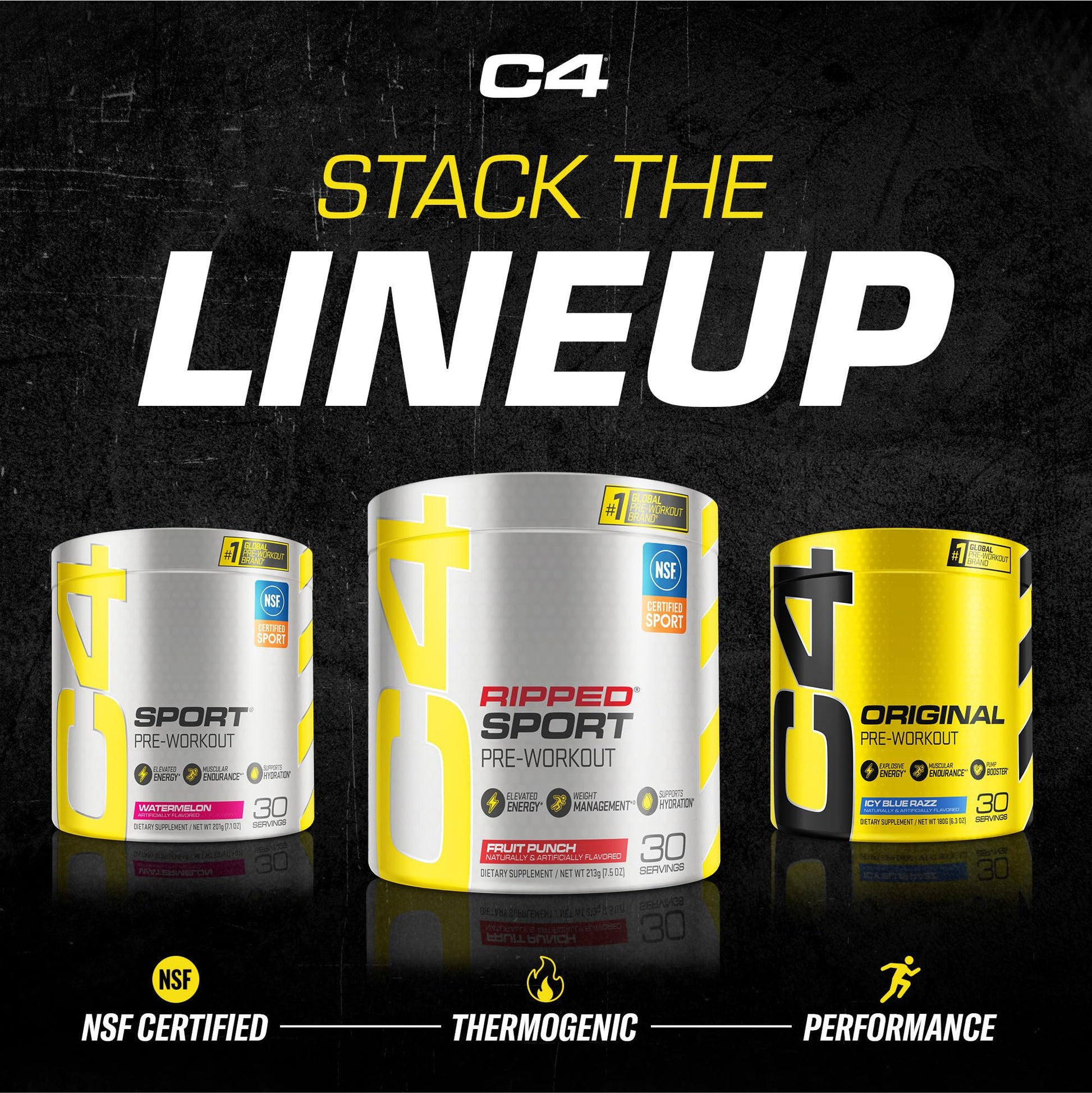 C4 Ripped Sport Pre Workout Powder Fruit Punch - NSF Certified for Sport + Sugar Free Cellucor buy supplements canada