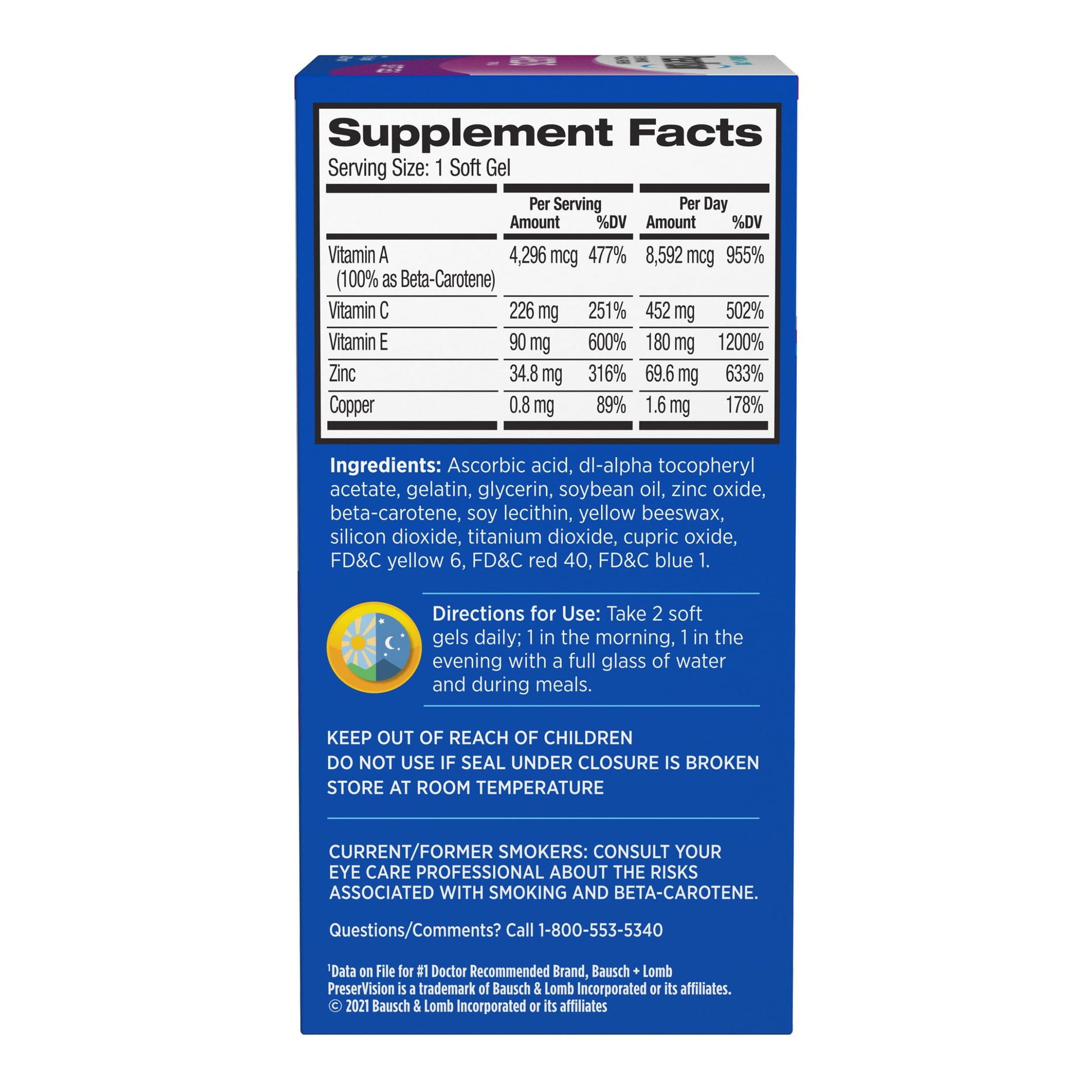 PreserVision AREDS Eye Vitamins, #1 Eye Doctor Recommended Brand, Multivitamin with Copper, Vitamin A, C & E, Zinc Supplements, 120 Softgels PreserVision buy supplements canada
