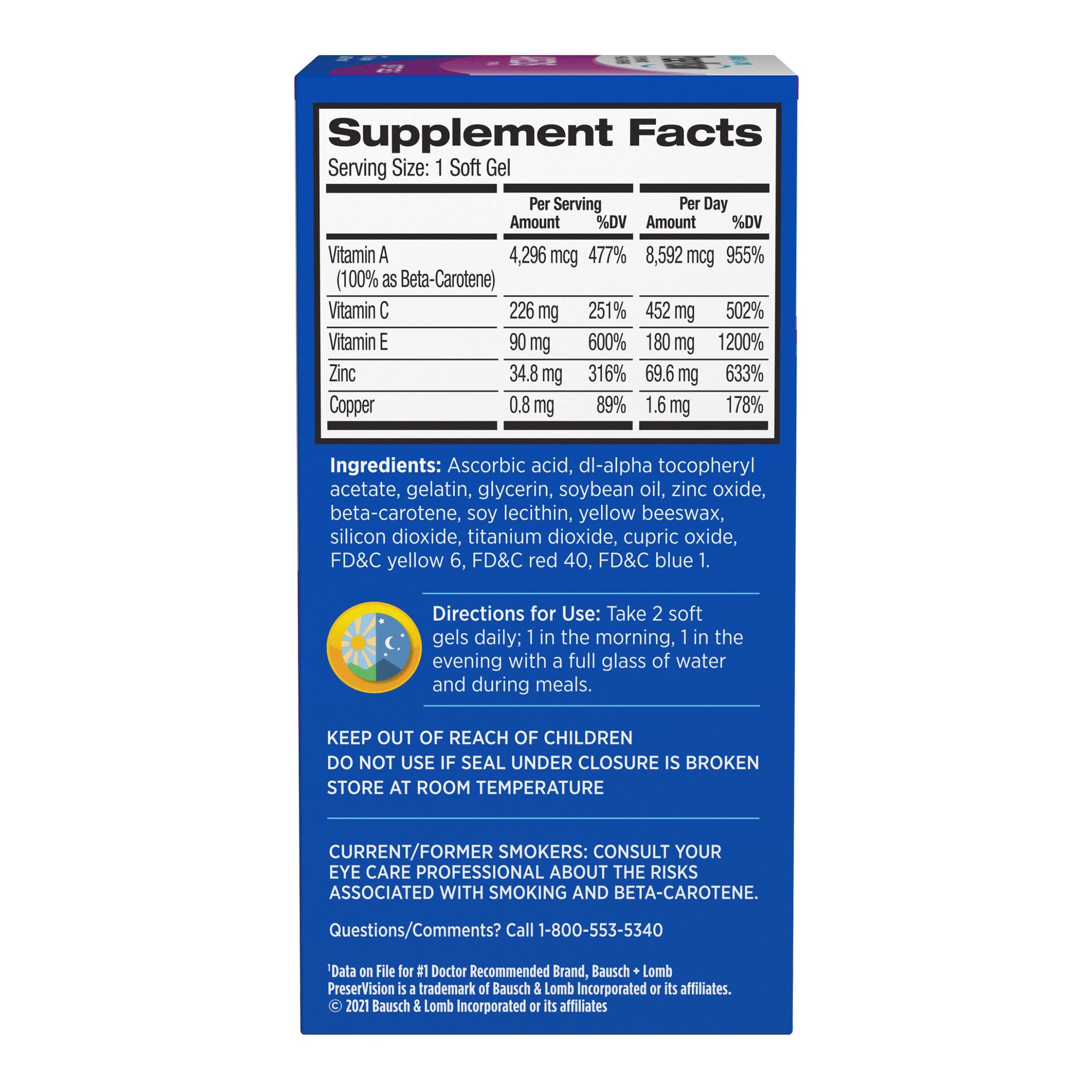 PreserVision AREDS Eye Vitamins, #1 Eye Doctor Recommended Brand, Multivitamin with Copper, Vitamin A, C & E, Zinc Supplements, 120 Softgels PreserVision buy supplements canada