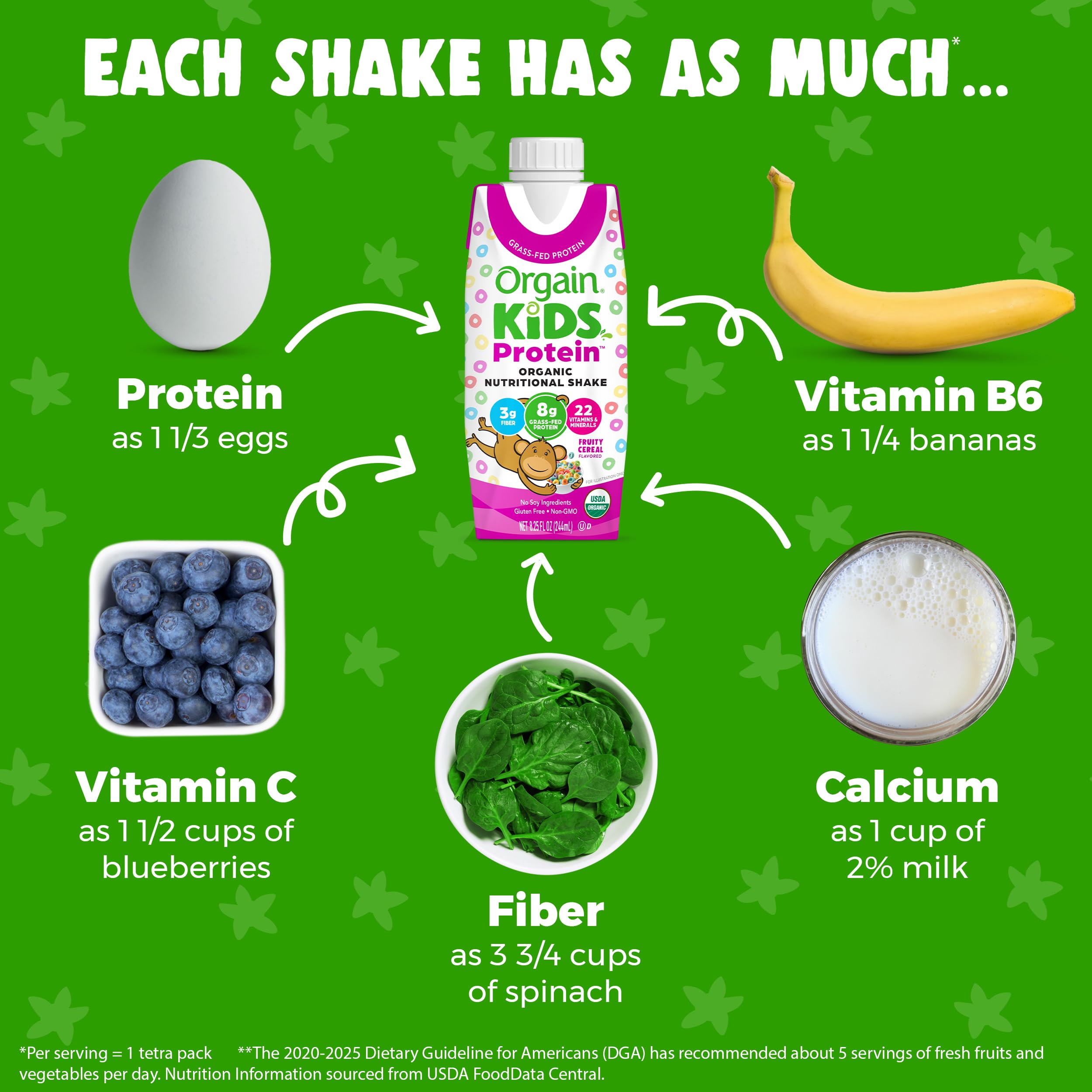 Orgain Organic Kids Nutritional Protein Shake, Fruity Cereal - Kids Snacks with 8g Dairy Orgain buy supplements canada