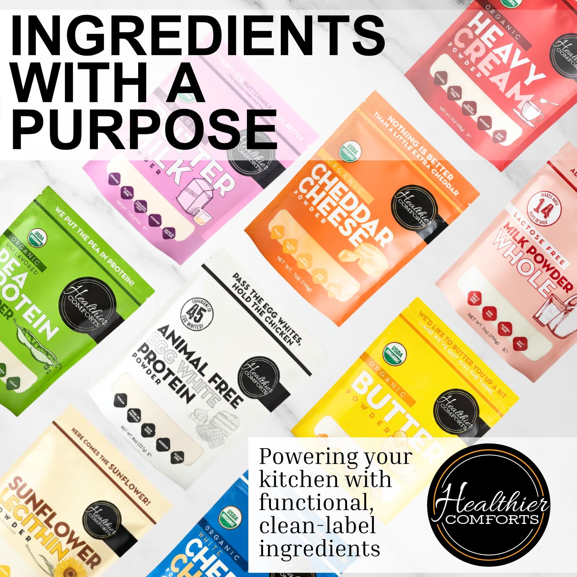Healthier Comforts Animal-Free Egg White Protein Powder | Make Vegan Egg Omelets, Angel Food Cake, Meringue, Protein Shakes | Whips and Binds Just Like Traditional Egg Whites (8 oz) Healthier Comforts buy supplements canada
