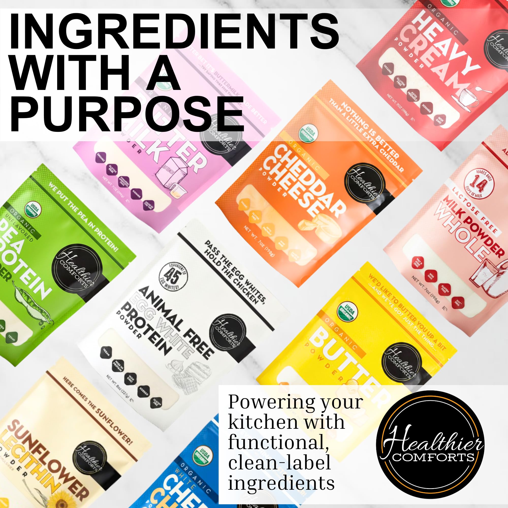 Healthier Comforts Animal-Free Egg White Protein Powder | Make Vegan Egg Omelets, Angel Food Cake, Meringue, Protein Shakes | Whips and Binds Just Like Traditional Egg Whites (8 oz) Healthier Comforts buy supplements canada