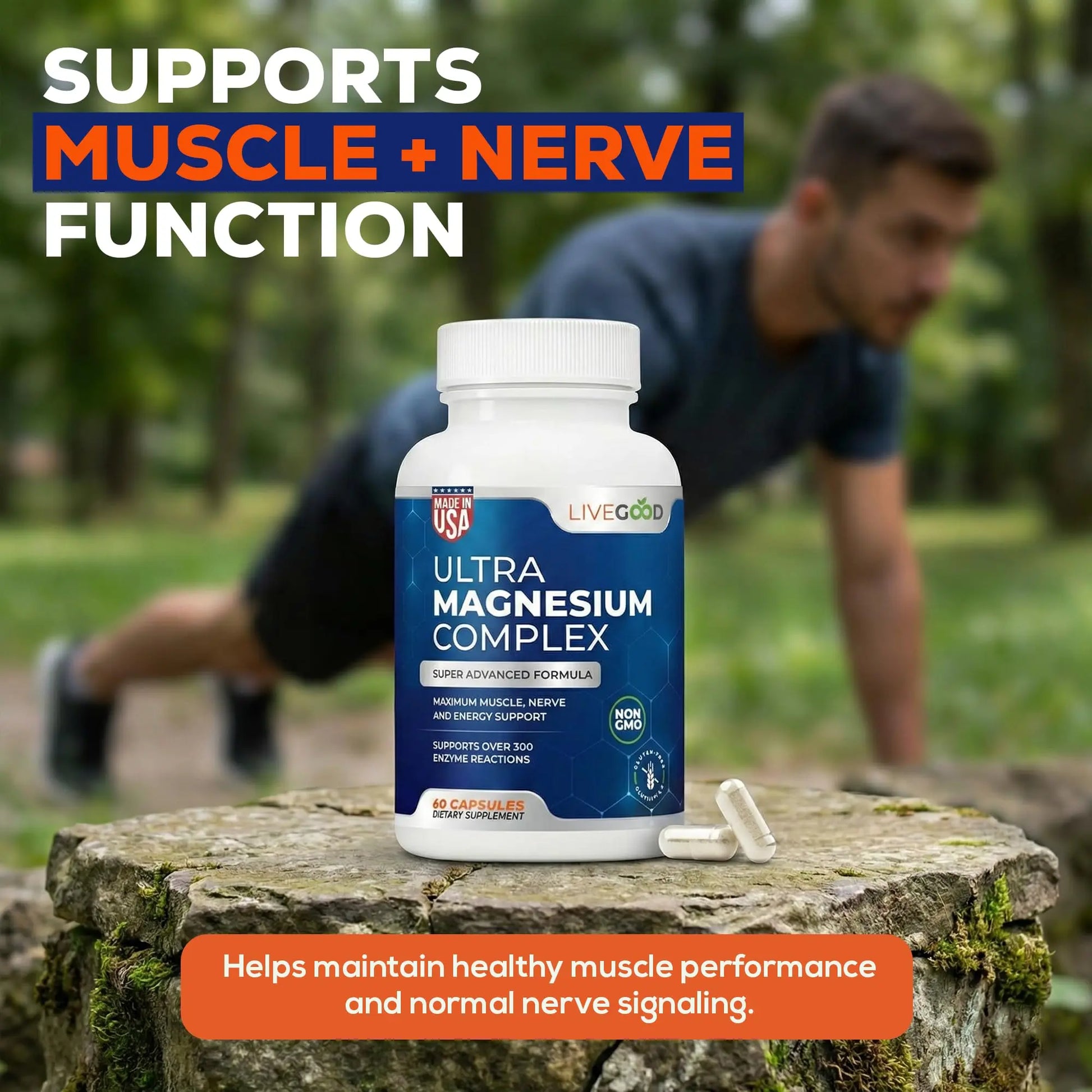 LiveGood™ Ultra Magnesium Complex, Organic Magnesium Glycinate and Gluconate for Muscle Recovery, Nerve Support & Relief – High Absorption Supplement, Vegan, Non-GMO, Made in USA, 60 Capsules LIVEGOOD buy supplements canada