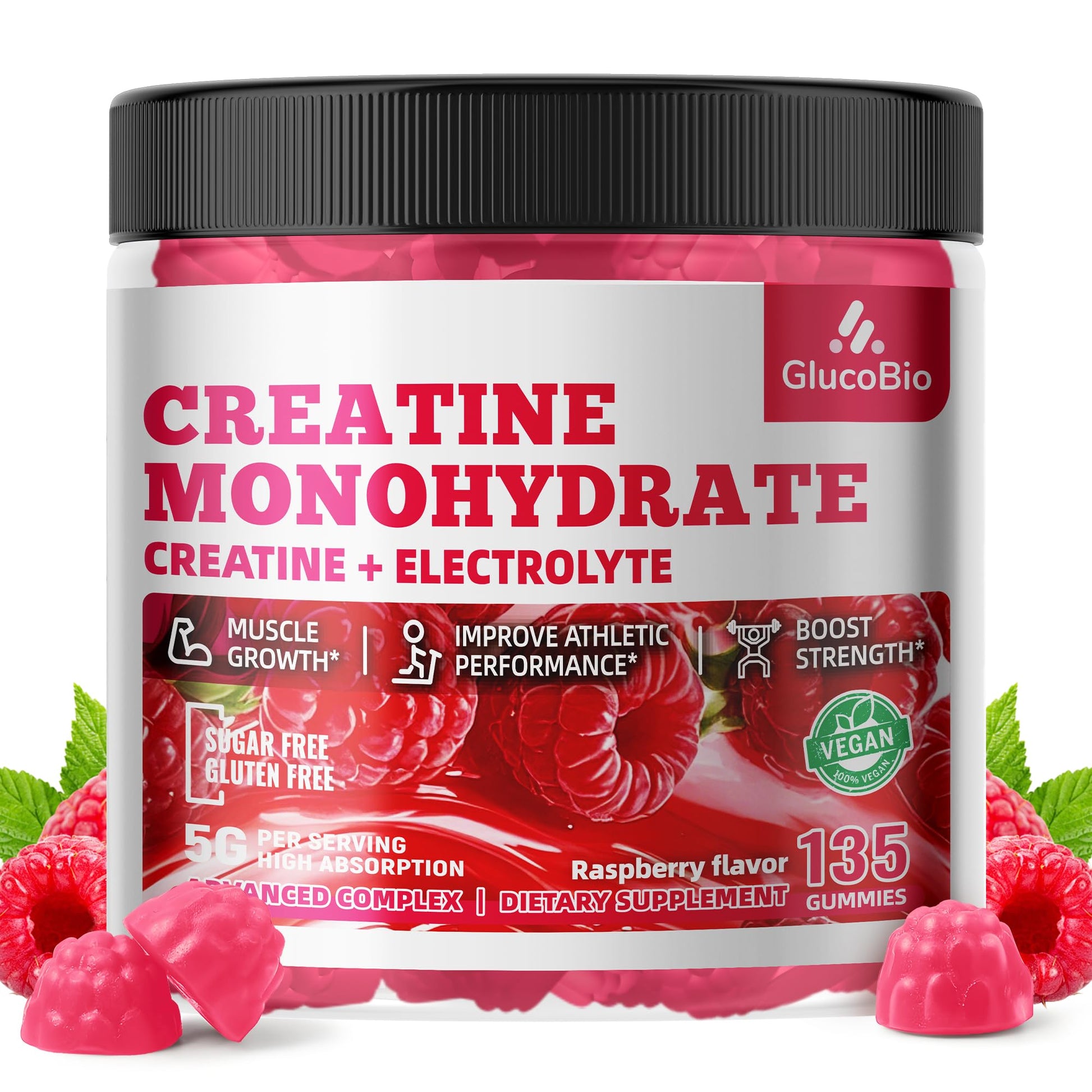 GlucoBio Creatine Monohydrate Gummies (5g) – Pre-Workout Energy & Muscle Growth Support for Men & Women GlucoBio buy supplements canada