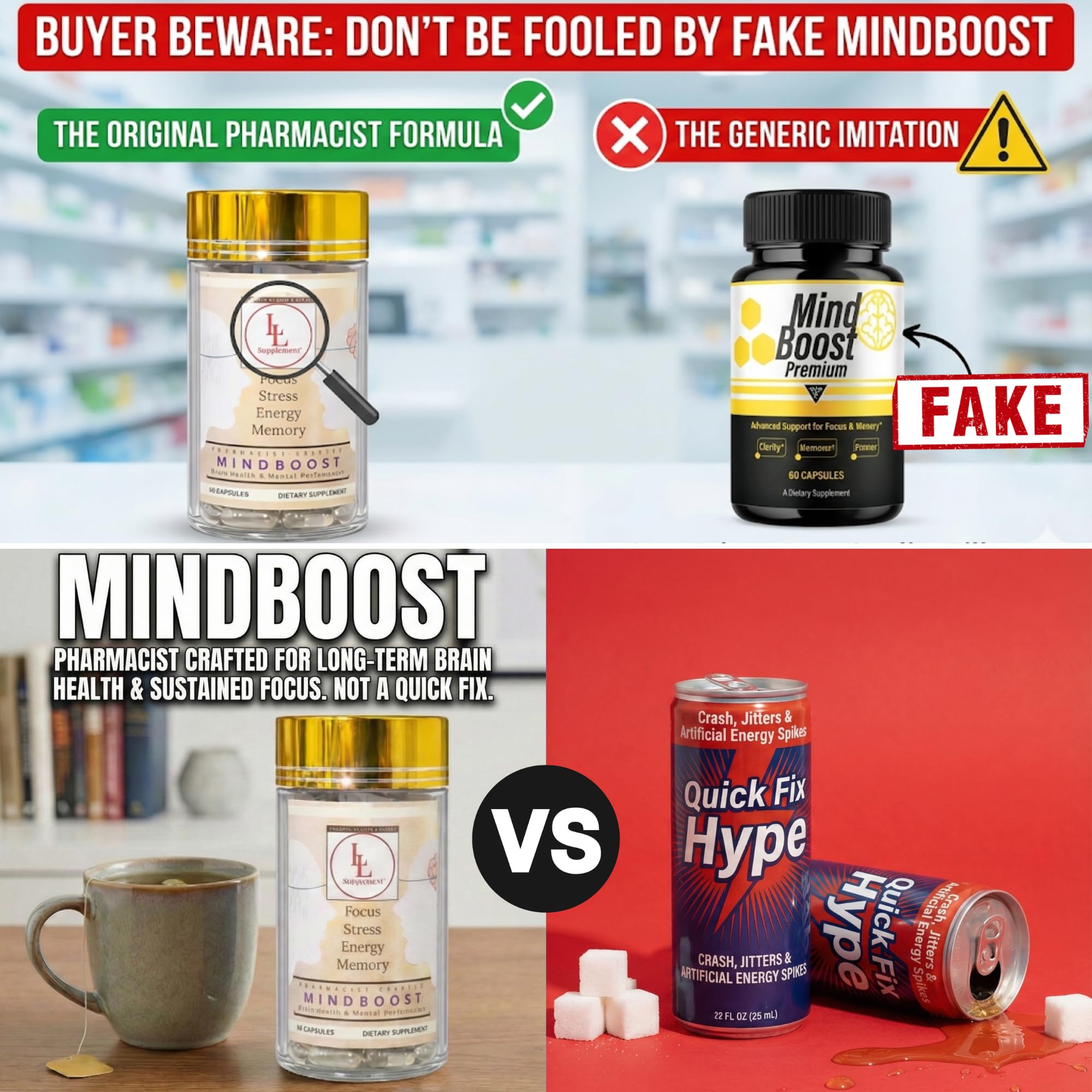 LL Supplement MindBoost Nootropic Brain & Focus Supplement – Lion’s Mane, B Vitamins & Alpha Lipoic Acid – Pharmacist Formulated – Gold Cap Edition – 60 Capsules L & L Supplement buy supplements canada