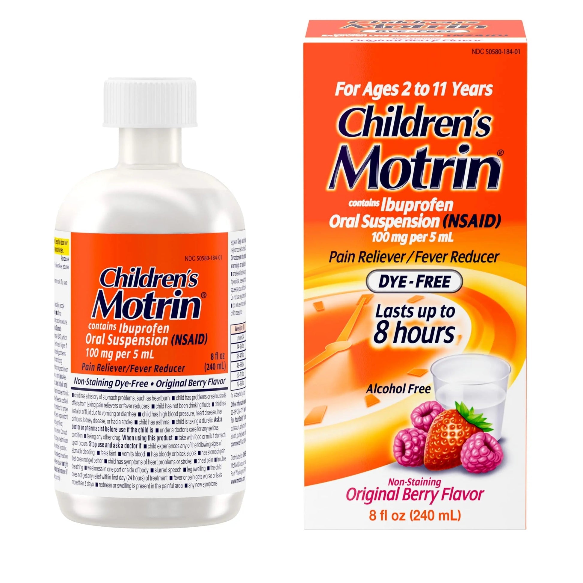 Children's Motrin Oral Suspension 100mg Ibuprofen Medicine, NSAID Fever Reducer & Pain Reliever for Minor Aches & Pains Due to Cold & Flu, Dye Free, Alcohol-Free, Berry Flavored, 8 fl. oz Motrin buy supplements canada