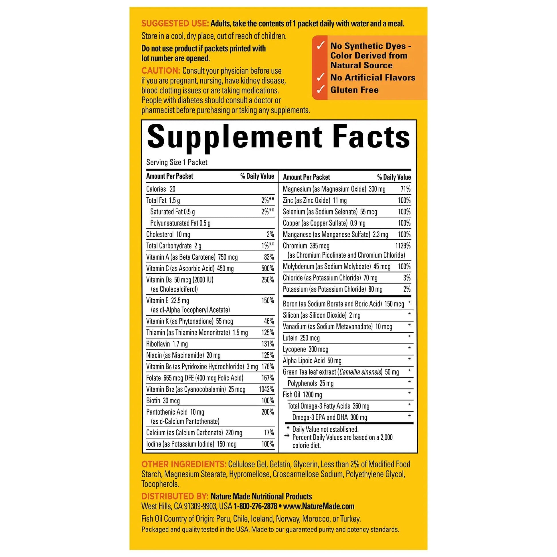 Nature Made Diabetes Health Pack, Daily Dietary Supplements for Nutritional Support, 30 Packets, 30 Day Supply Nature Made buy supplements canada