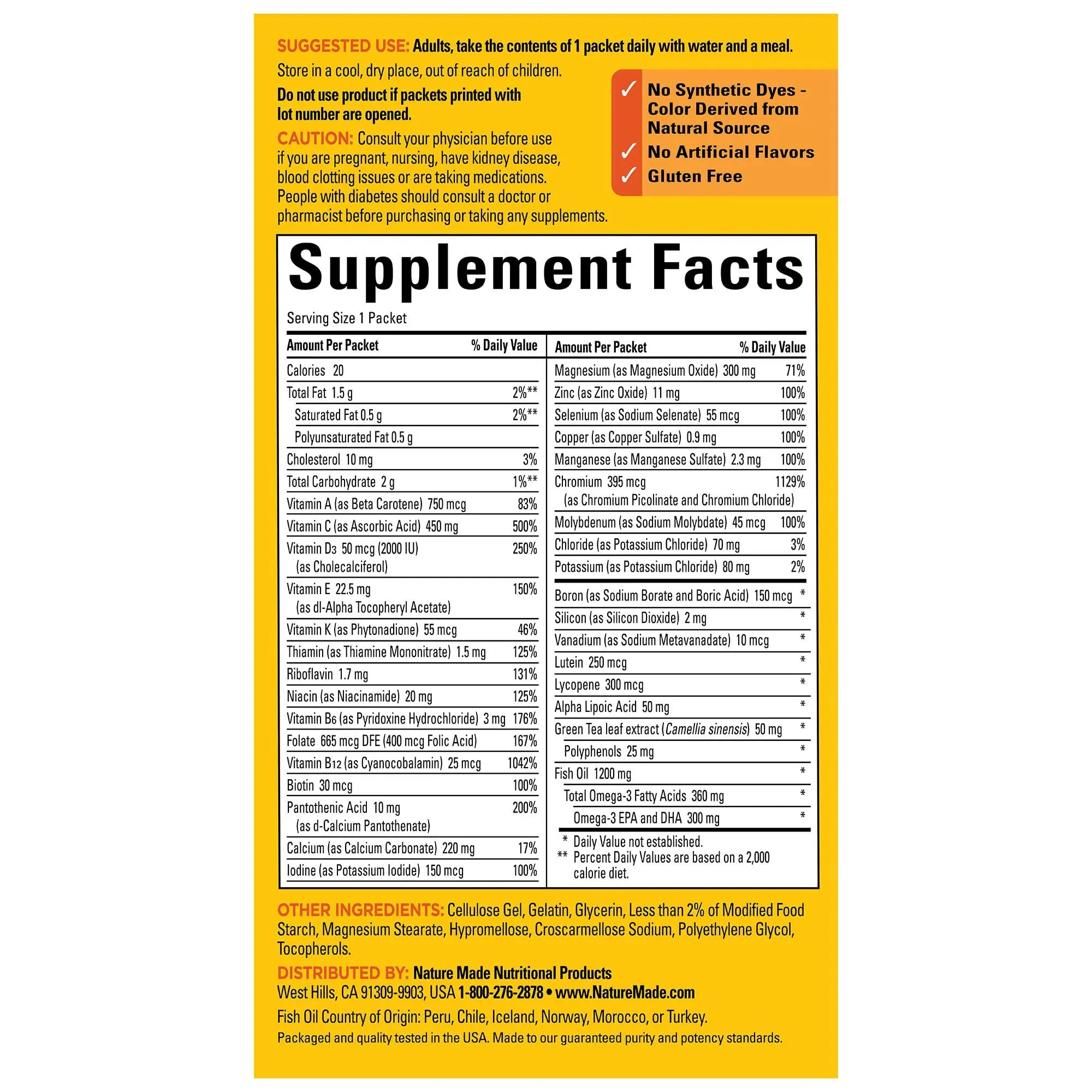 Nature Made Diabetes Health Pack, Daily Dietary Supplements for Nutritional Support, 30 Packets, 30 Day Supply Nature Made buy supplements canada