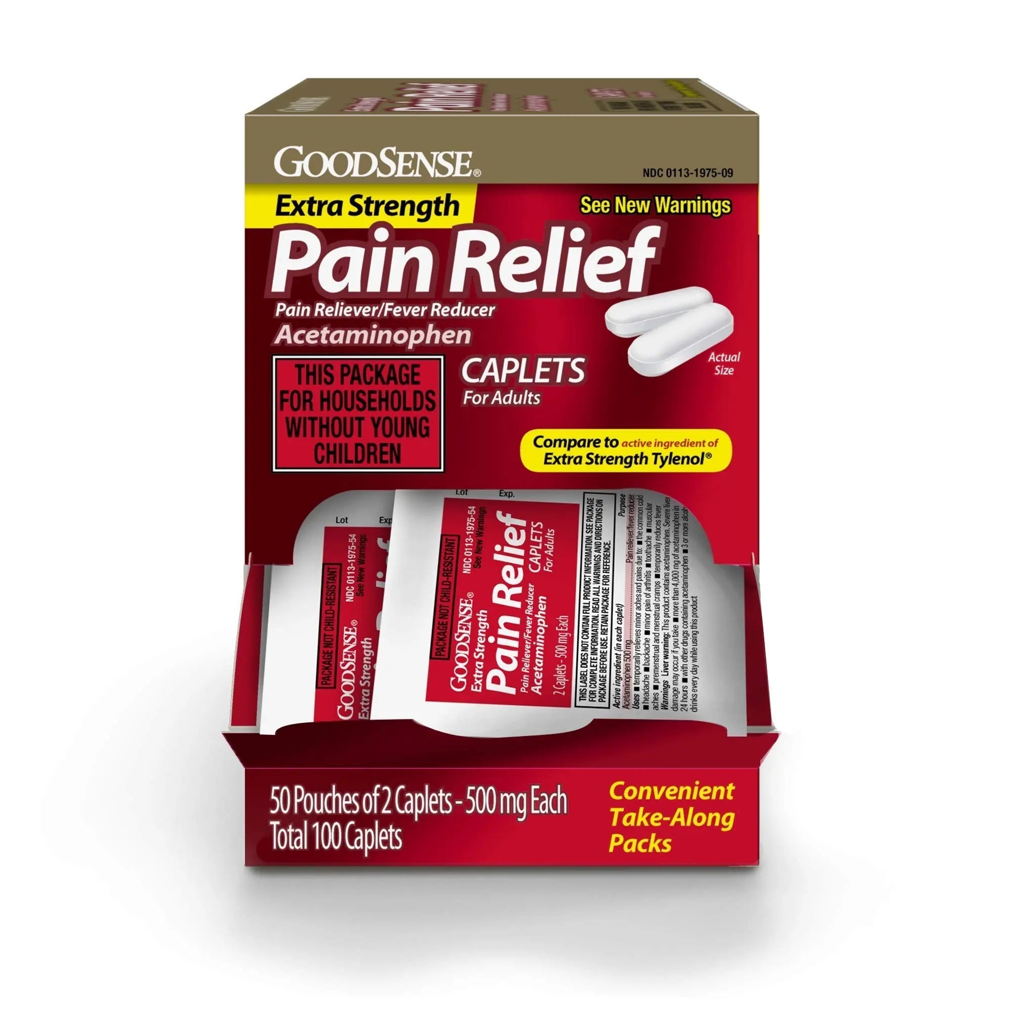 GoodSense Extra Strength Acetaminophen Caplets 500 mg, Pain Reliever and Fever Reducer, Easy Open Cap, 100 Count GoodSense buy supplements canada
