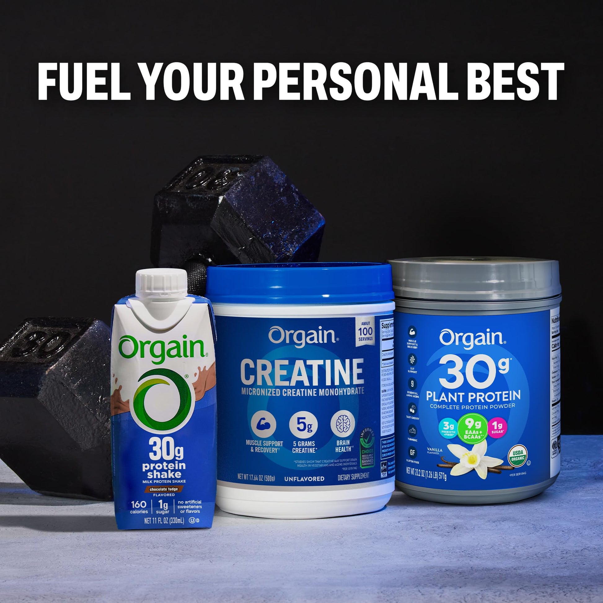 Orgain Creatine Monohydrate Micronized Powder, 100 Servings, Unflavored, Supports Muscle Growth, Post Workout Recovery and Brain Health, No Artificial Additives Orgain buy supplements canada