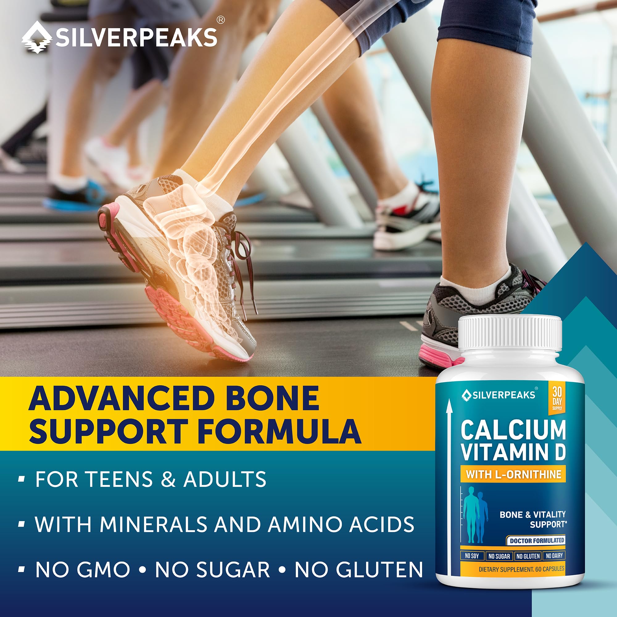 Calcium Supplement with Vitamin D3 and Zinc for Bone Health – Supports Bone Strength & Density – Gentle Non-Constipating Mineral & Amino Acids Blend for Women & Men - 60 Capsules (30 Day Supply) SILVERPEAKS buy supplements canada