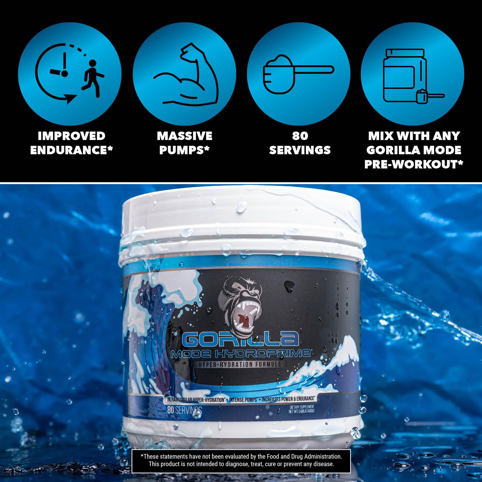 Gorilla Mind Hydroprime Glycerol Pre-Workout - Hydrating Pre-Workout Formula for Intense Gorilla Mind buy supplements canada
