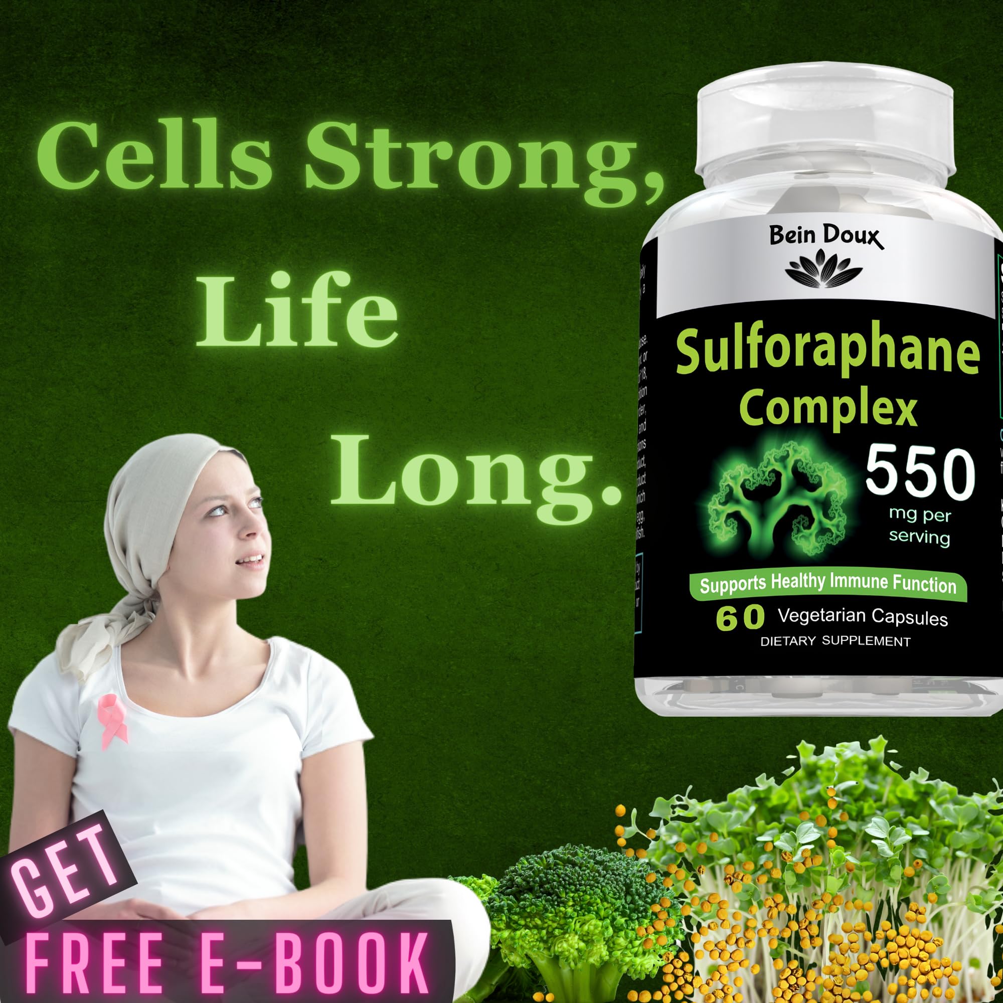 550mg Sulforaphane Supplement with Glucoraphanin and Myrosinase | Broccoli Supplemen BEIN DOUX buy supplements canada