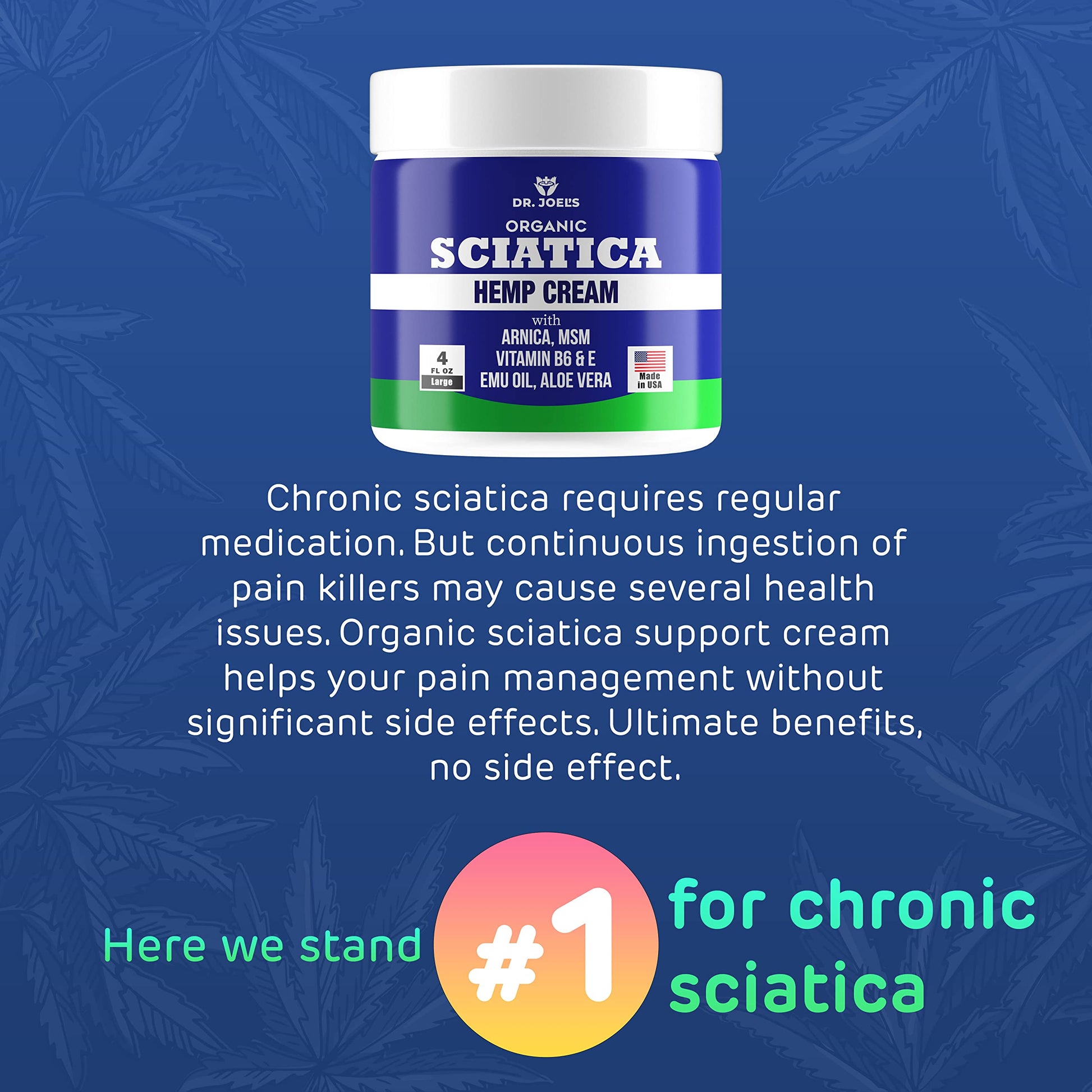 Sciatica Cream - Premium Sciatica Cream - Fast Absorption & Maximum Relief - 4 oz Large Value Pack - Made in The USA Dr. JOEL'S buy supplements canada