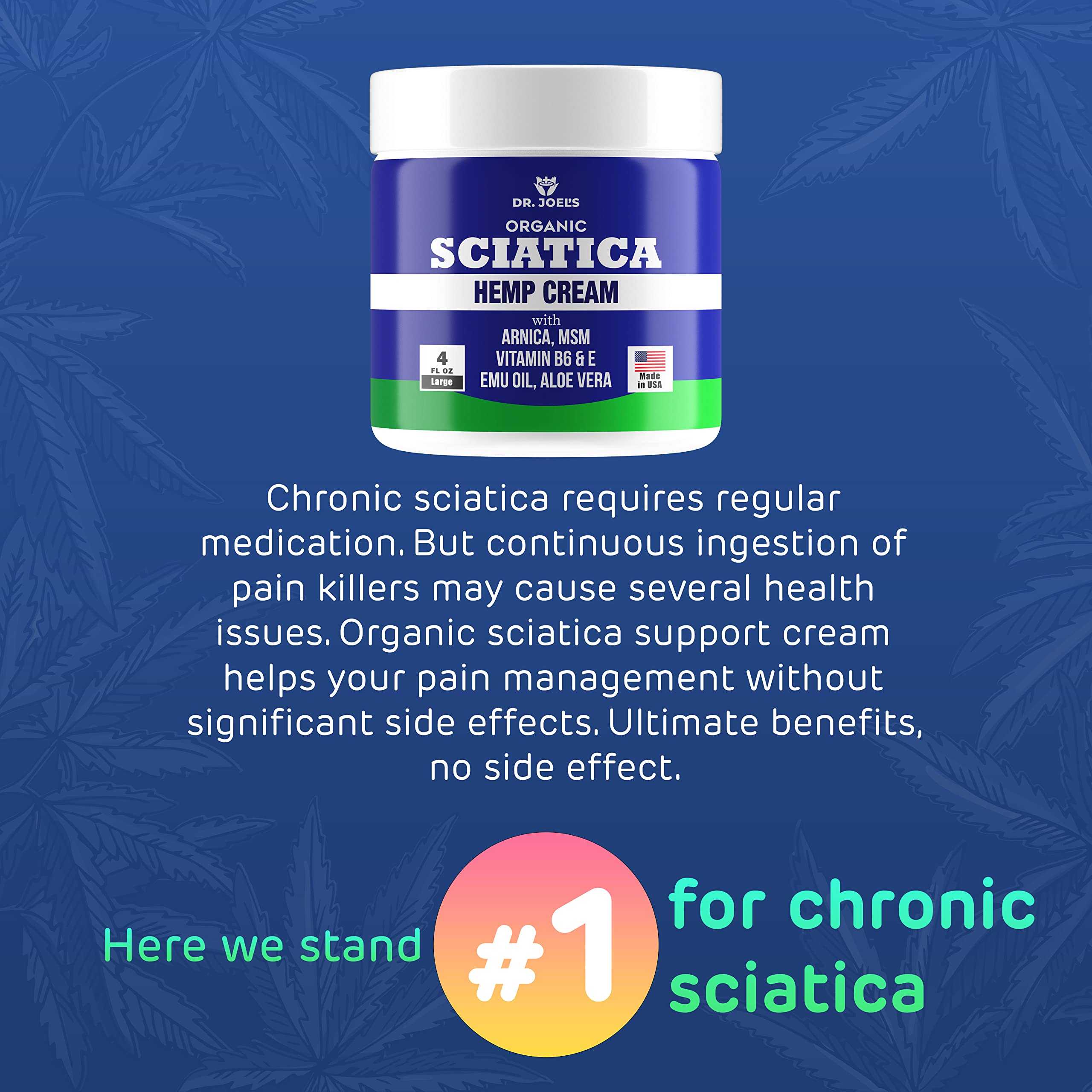 Sciatica Cream - Premium Sciatica Cream - Fast Absorption & Maximum Relief - 4 oz Large Value Pack - Made in The USA Dr. JOEL'S buy supplements canada