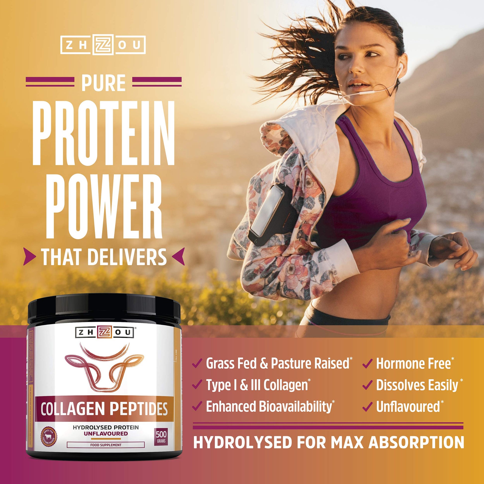 Collagen Powder 500g - Hydrolysed Collagen Peptides Powder - High Protein Bovine Collagen Supplement Nu U Nutrition buy supplements canada