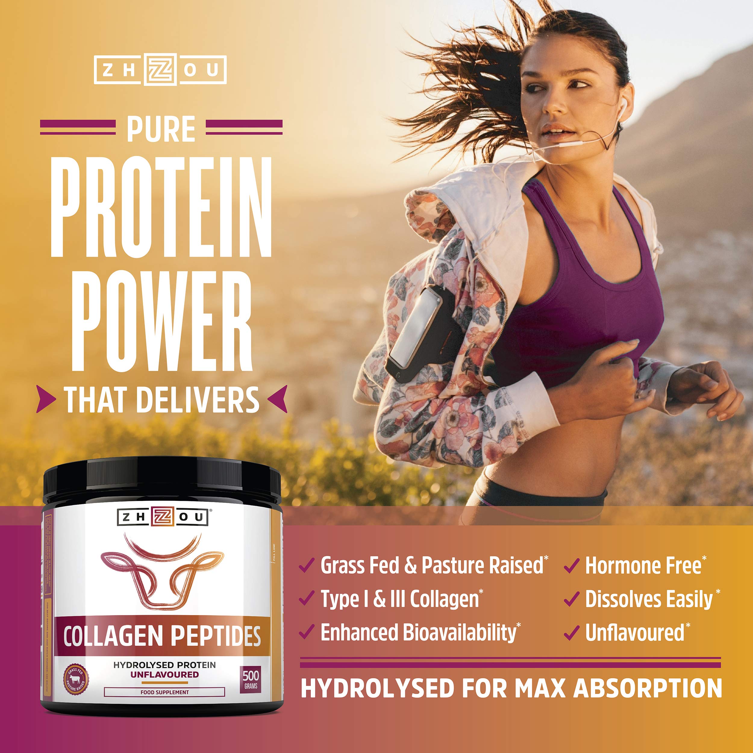 Collagen Powder 500g - Hydrolysed Collagen Peptides Powder - High Protein Bovine Collagen Supplement Nu U Nutrition buy supplements canada