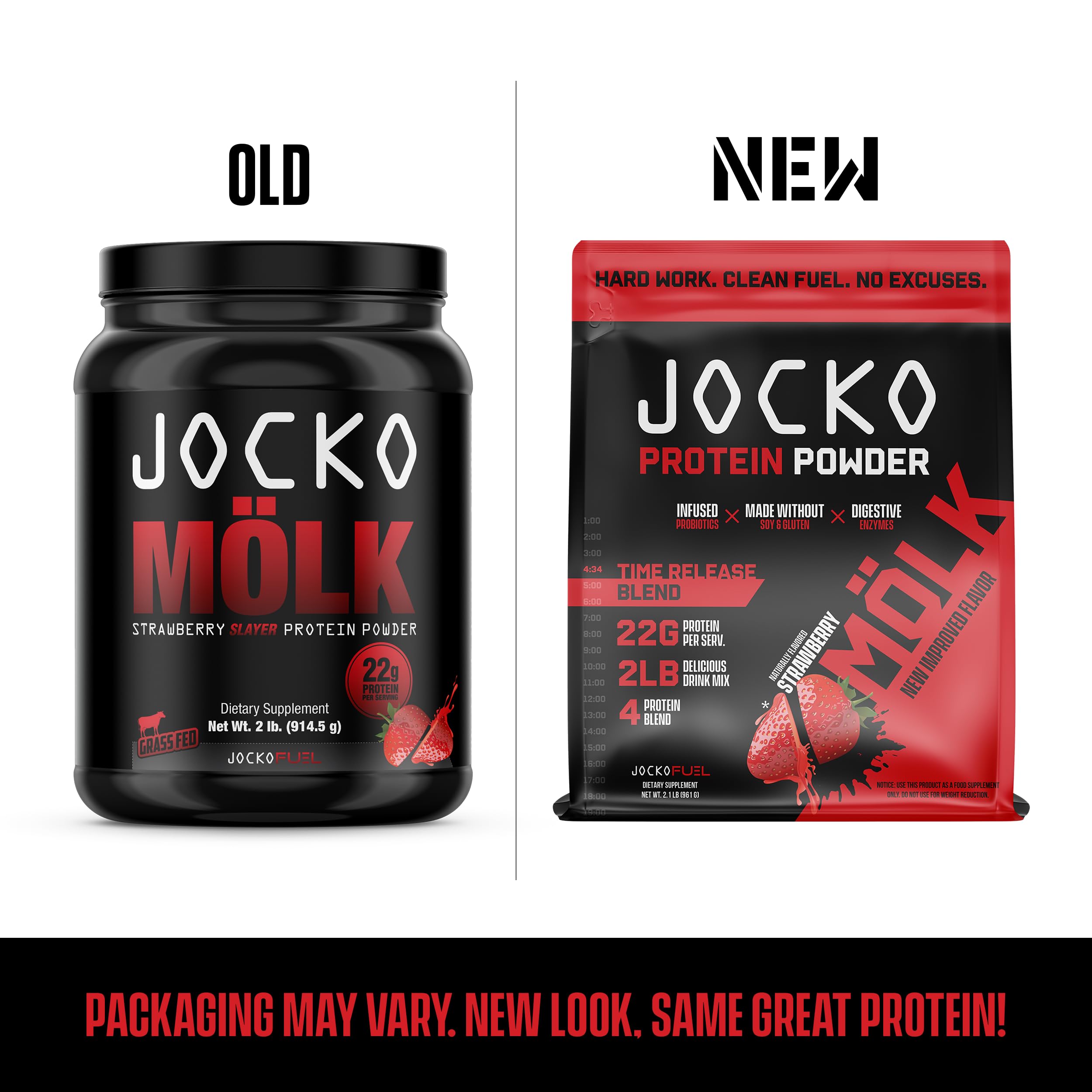 Jocko Mölk Whey Protein Powder (Strawberry) - Keto, Probiotics, Grass Fed, Digestive Jocko Fuel buy supplements canada
