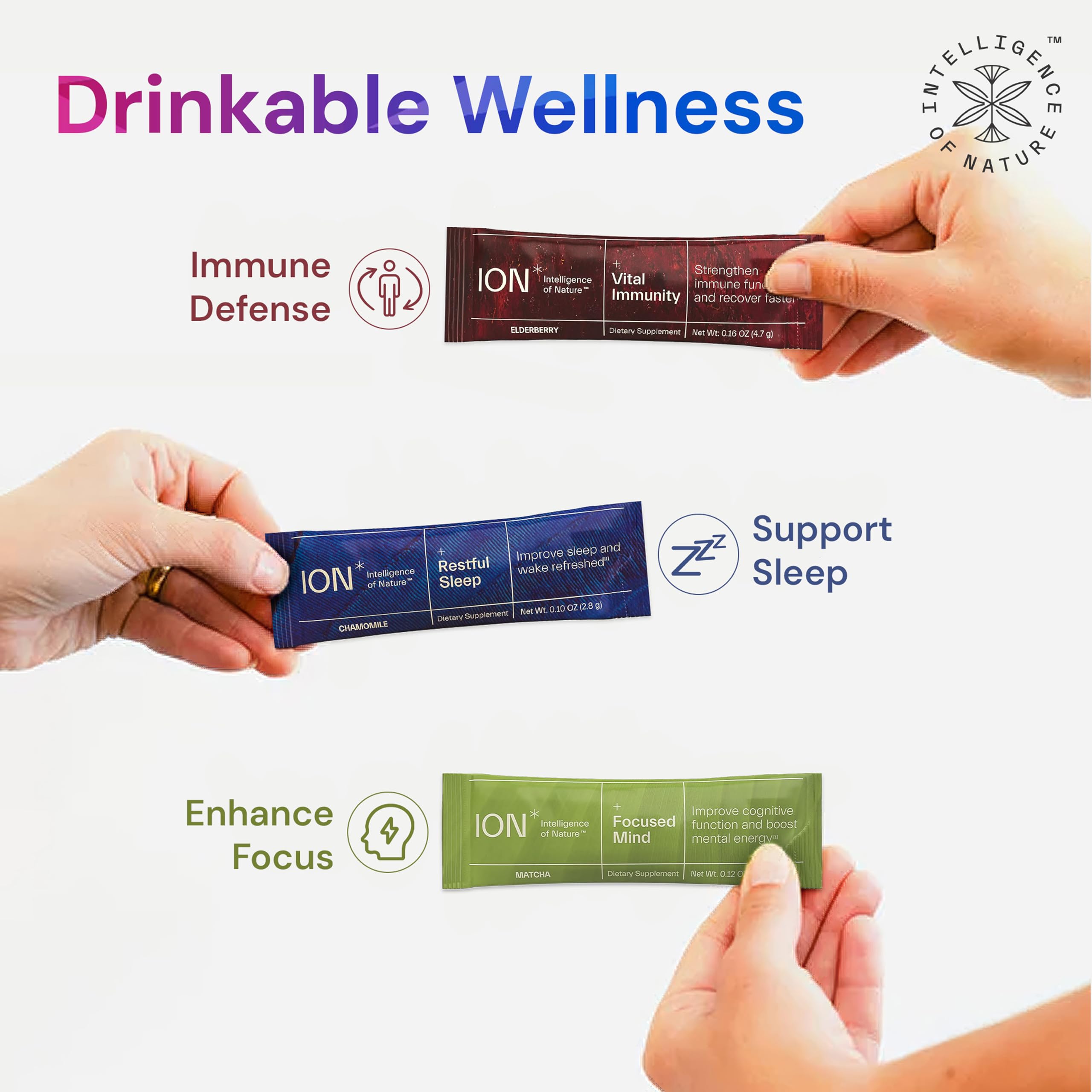 ION* Intelligence of Nature Focused Mind Nootropic Powder Drink Mix - Brain Boost Nootropic Drink with Matcha for Memory, Focus & Relaxation, Brain Supplement for Men & Women, Adults - 20 Packets ION* Intelligence of Nature buy supplements canada