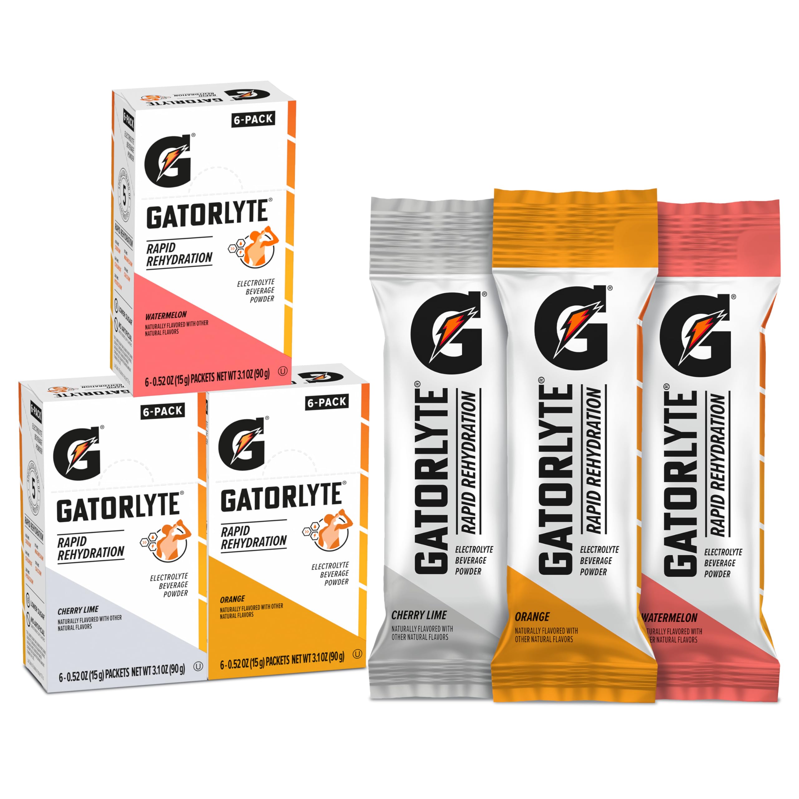 Gatorlyte Rapid Rehydration Electrolyte Beverage, Variety Pack, Lower Sugar, Specialized Blend of 5 Electrolytes, No Artificial Sweeteners or Flavors, 18 pack Gatorlyte buy supplements canada