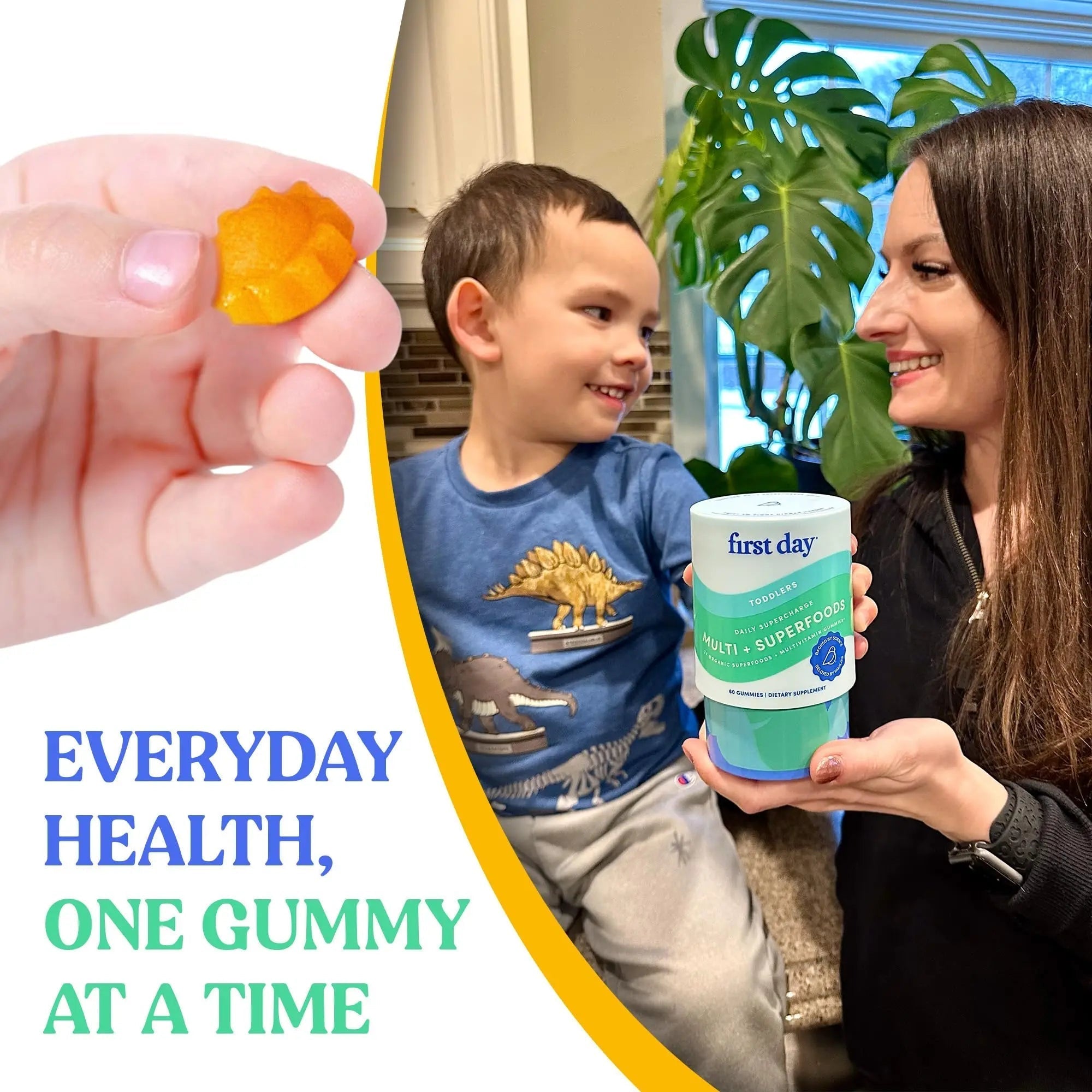 FIRST DAY Toddler Multivitamin Gummies (Ages 2-3)| Kids Multivitamin Gummies with Vitamins A C D3, B2, B12, Choline, Folate and 21 Organic Superfoods| (30 Day Supply) FIRST DAY buy supplements canada