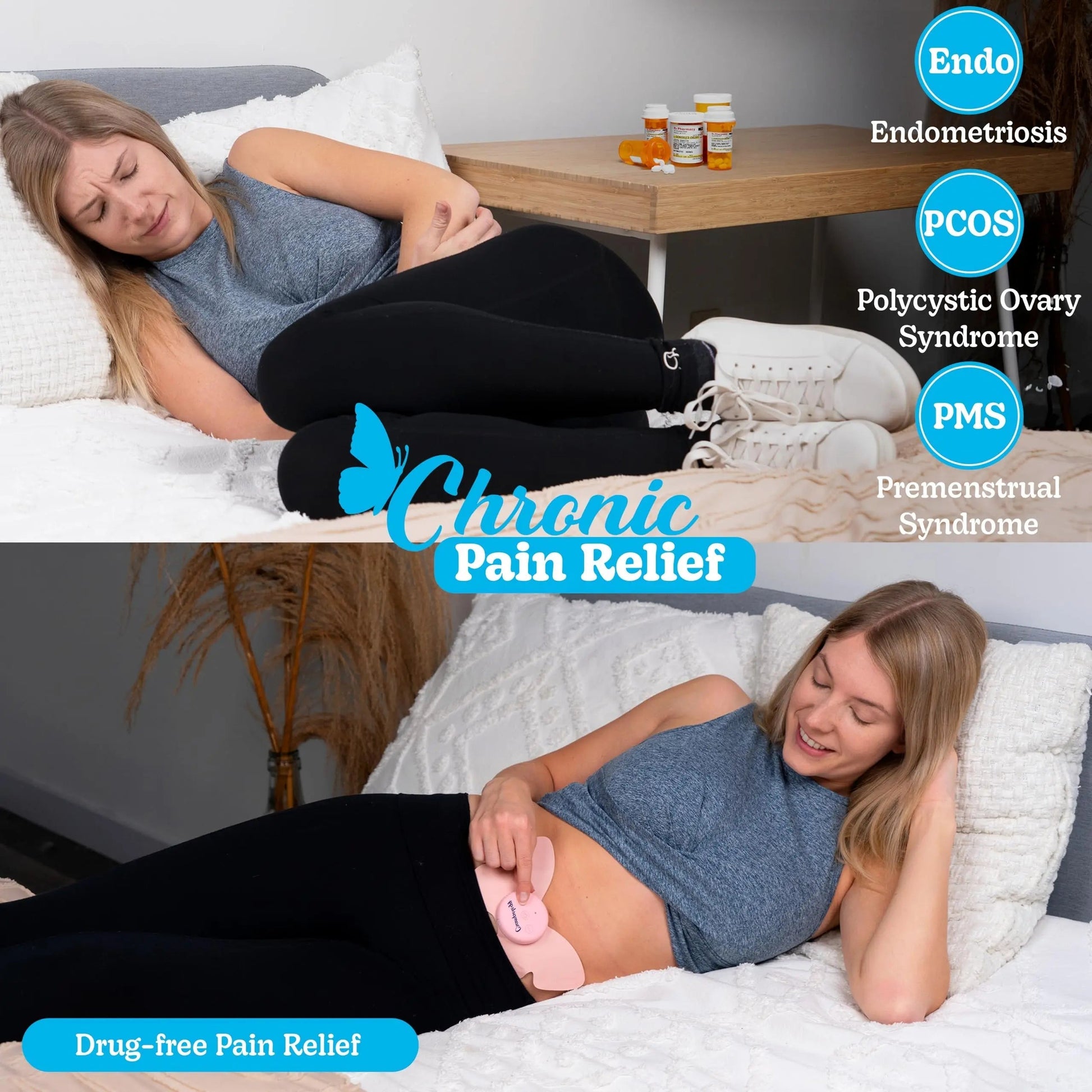 Crampology Relief Pink-Period Cramps Pain Relieving Device, Cramp Massager for Menstrual and Lower Back Ache, Reduces Endometriosis Discomfort, PMS TENS Unit, Wireless or Wired, Natural Cycle Support Crampology buy supplements canada