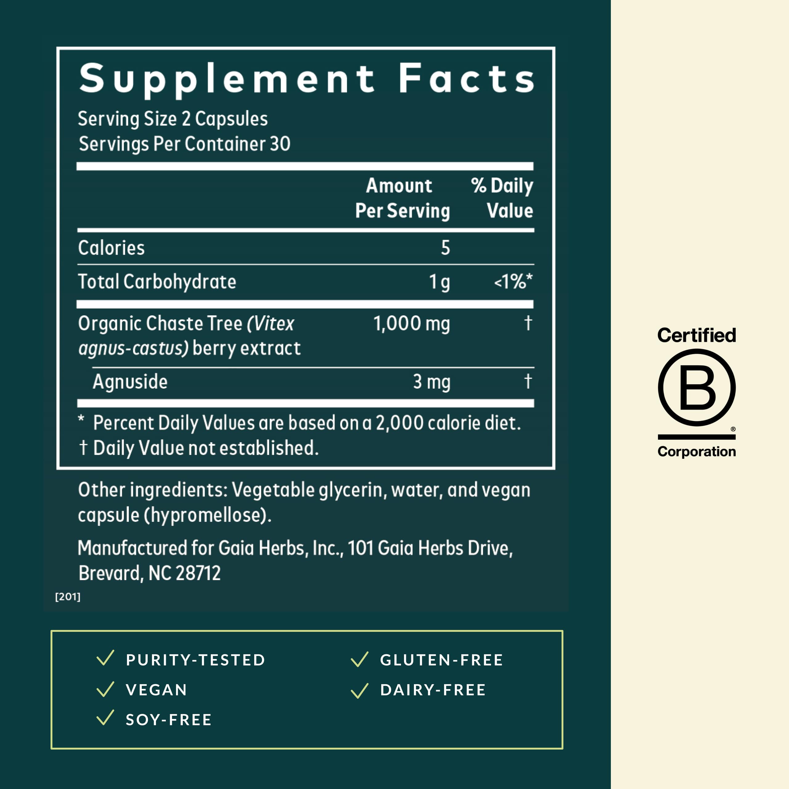 Gaia Herbs Vitex Berry - Vitex Traditionally Used to Support Hormone Balance for Women & a Healthy Menstrual Cycle* - 60 Vegan Liquid Phyto-Caps (30 Servings) Gaia Herbs buy supplements canada