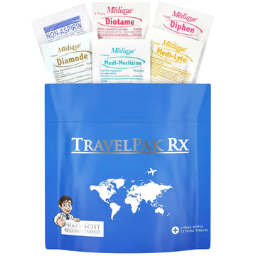 TravelPakRx Travel Essentials Medicine Kit - TSA-Approved Over-The-Counter Individual Medicine Packets, for Travel, Cruises, Camping, Created by Pharmacist TravelPakRx buy supplements canada
