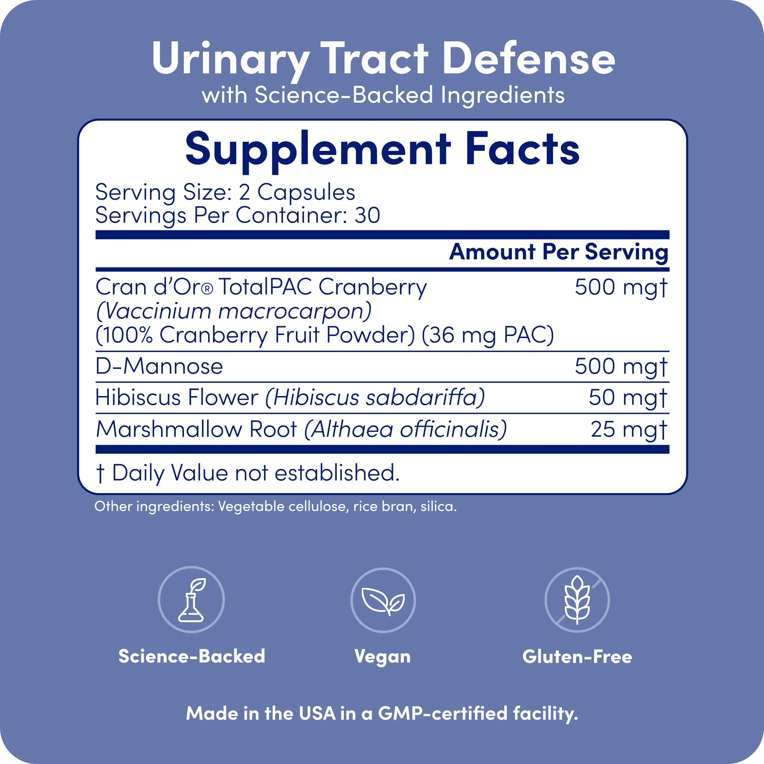 UT-Fem Protection - Urinary Tract Defense for Women, 3-in-1 Daily Defense Formula to Protect Urinary Tract Health, D-Mannose, Cranberry + Hibiscus, Natural Supplement - 60 Vegan Capsules UT-Fem buy supplements canada