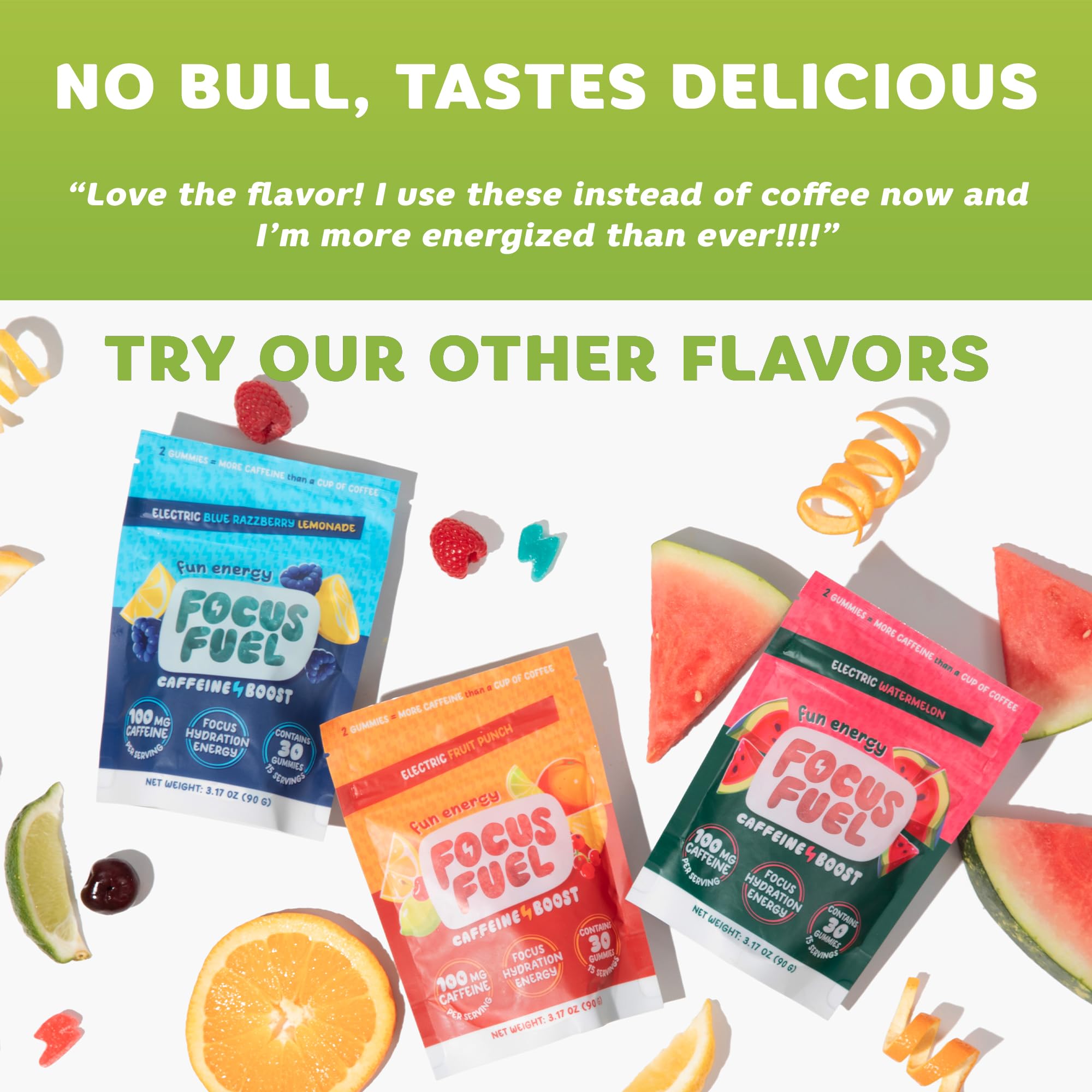 FocusFuel Energy Chews – Green Apple Flavor (15 Servings) – 100mg Caffeine + B12, Magnesium, Alpha GPC – Boost Focus & Energy – No Crash or Jitters FocusFuel buy supplements canada