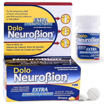 Dolo Neurobion 30 Tablets - Pain Reliever, Fever Reducer, Extra Strength, Fuerte, Alivia el Dolor, Reduce la Fiebre Neurobion buy supplements canada