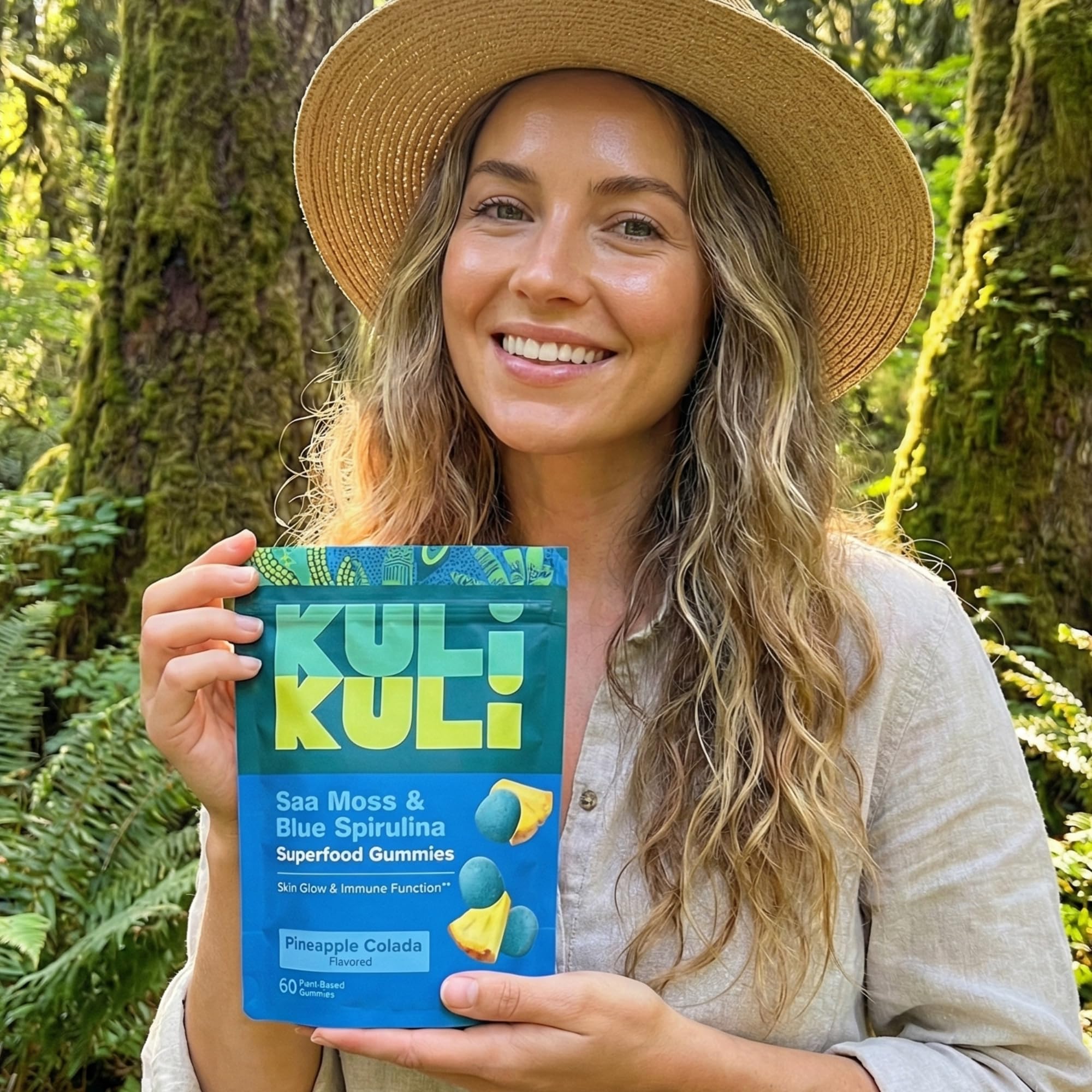 Kuli Kuli Sea Moss & Blue Spirulina Superfood Gummies - Pineapple Colada Flavor, 60 Count - Plant-Based Irish Sea Moss with Baobab & Vitamin C for Skin Glow, Immune Support & Collagen (1 Month Supply) Kuli Kuli buy supplements canada