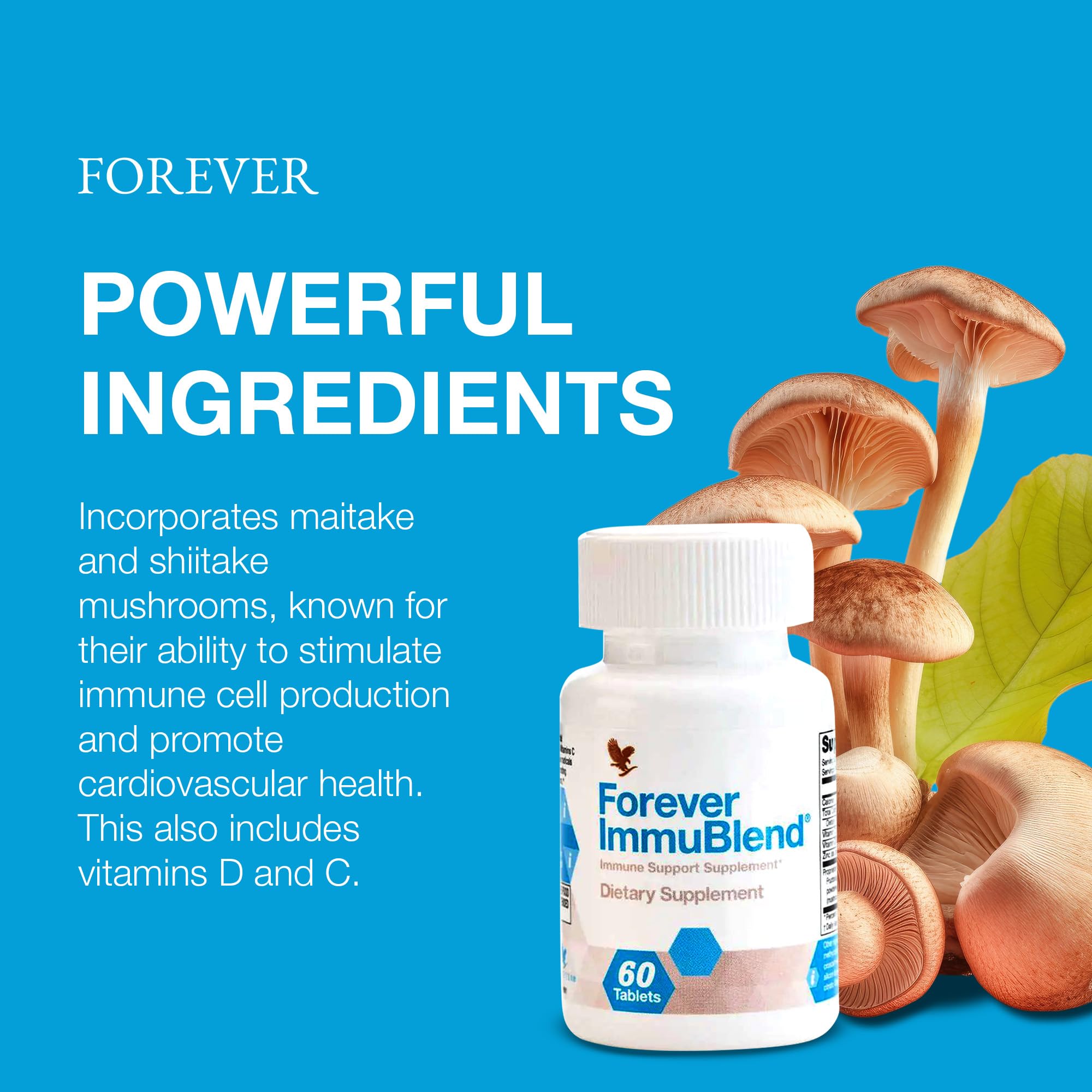 Forever Living - Forever ImmuBlend® Immune Support Supplement – Includes Botanicals, Vitamins D & C, Maitake & Shiitake Mushrooms – 60 Tablets Forever Living Products buy supplements canada