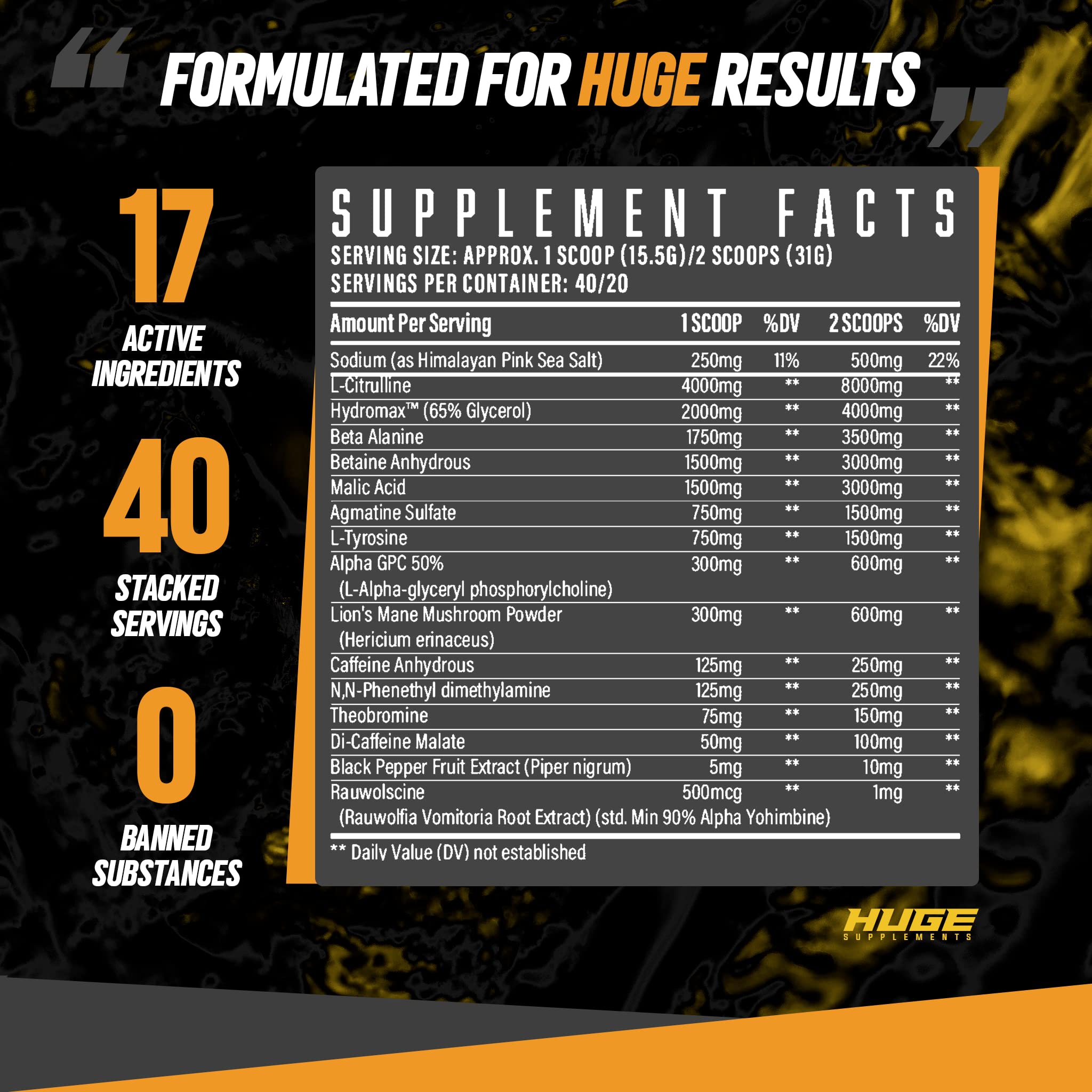 Huge Supplements Wrecked Pre-Workout Powder, 30G+ Ingredients Per Serving to Boost Huge Supplements buy supplements canada