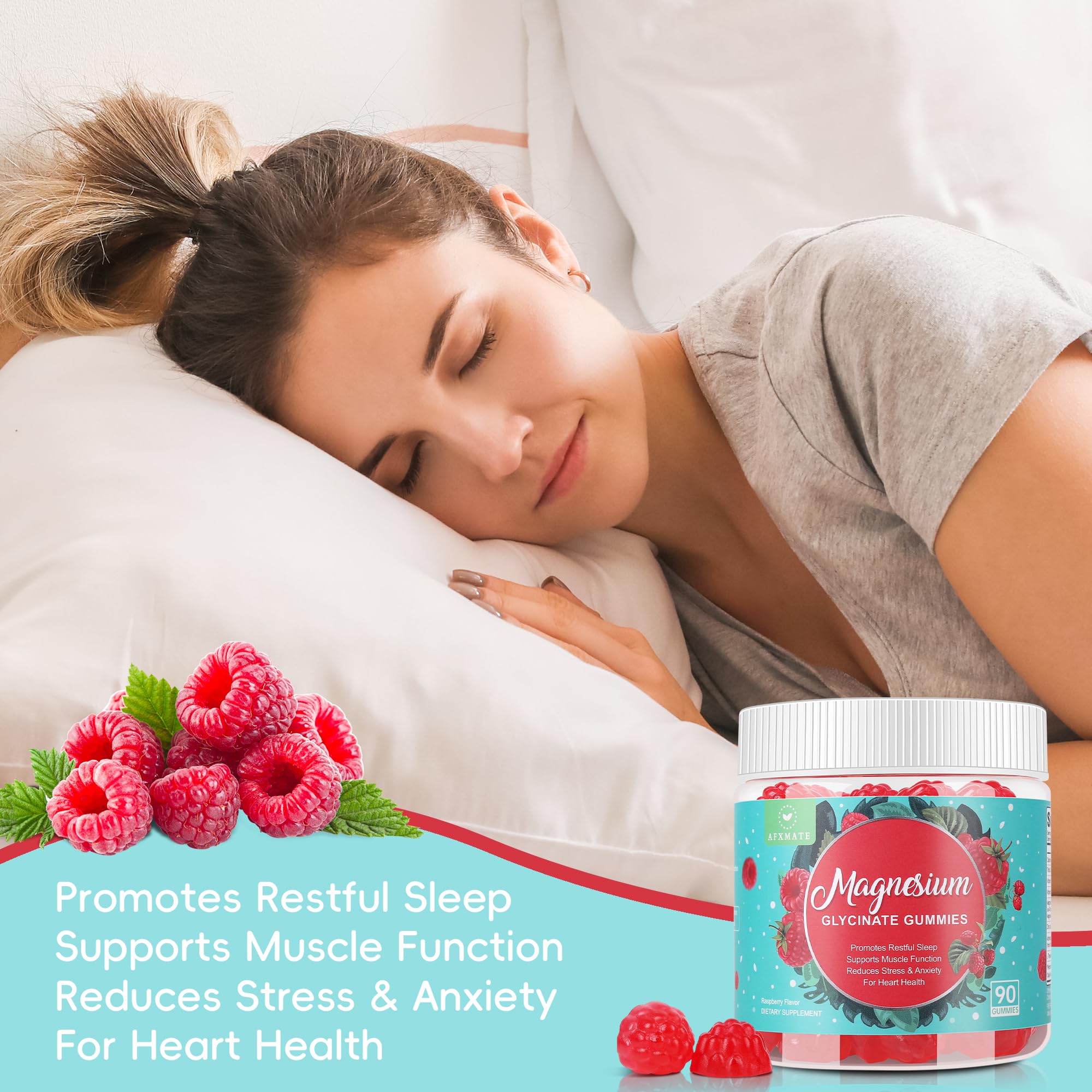 90 Count Magnesium Glycinate Gummies 400 mg - Sugar Free Magnesium Supplement for Adults with Glycinate & Malate, L-Theanine, Ashwagandha, Zinc, Vitamin B6 & D3, Supports Relaxation & Sleep AFXMATE buy supplements canada