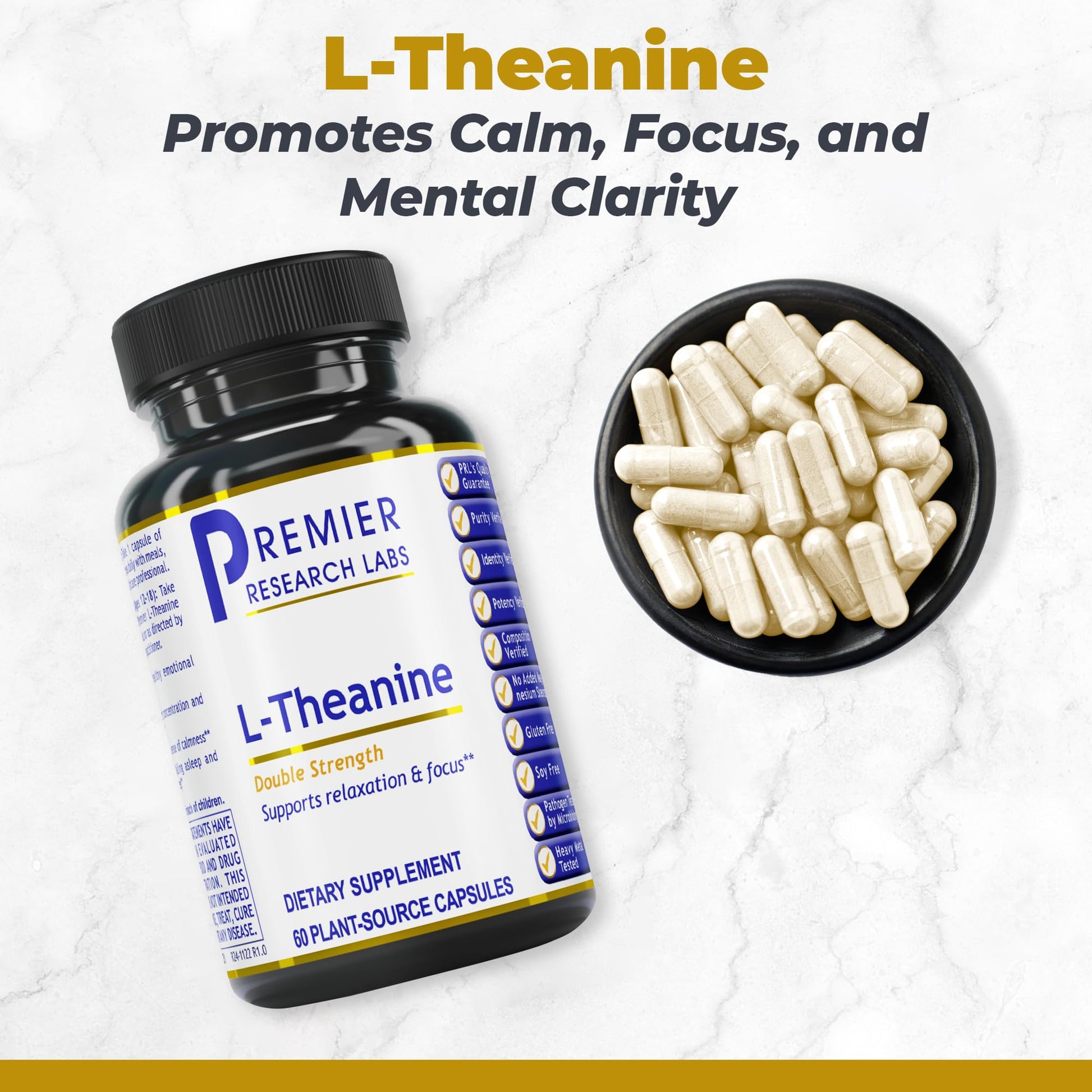 Premier Research Labs L-Theanine Double Strength - Pure L Theanine Supplement 200mg, Focus & Energy Support for Men & Women, Amino Acid for Relaxation, Support for Adults & Kids - 60 Vegan Capsules Premier Research Labs buy supplements canada