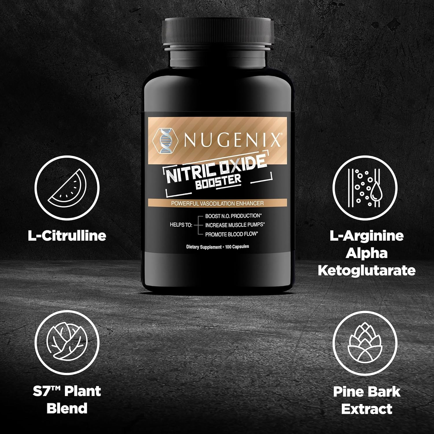 Nugenix Nitric Oxide Booster Supplement - Nitric Oxide Flow, L-Arginine, L-Citrulline, Pine Bark Extract - Vasodilator - 100 Capsules Nugenix buy supplements canada