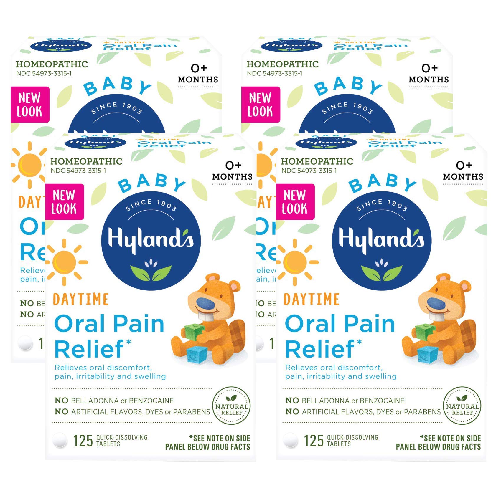 Hyland's Baby Oral Pain Relief Tablets, 125 Count Each (4) Hyland's buy supplements canada