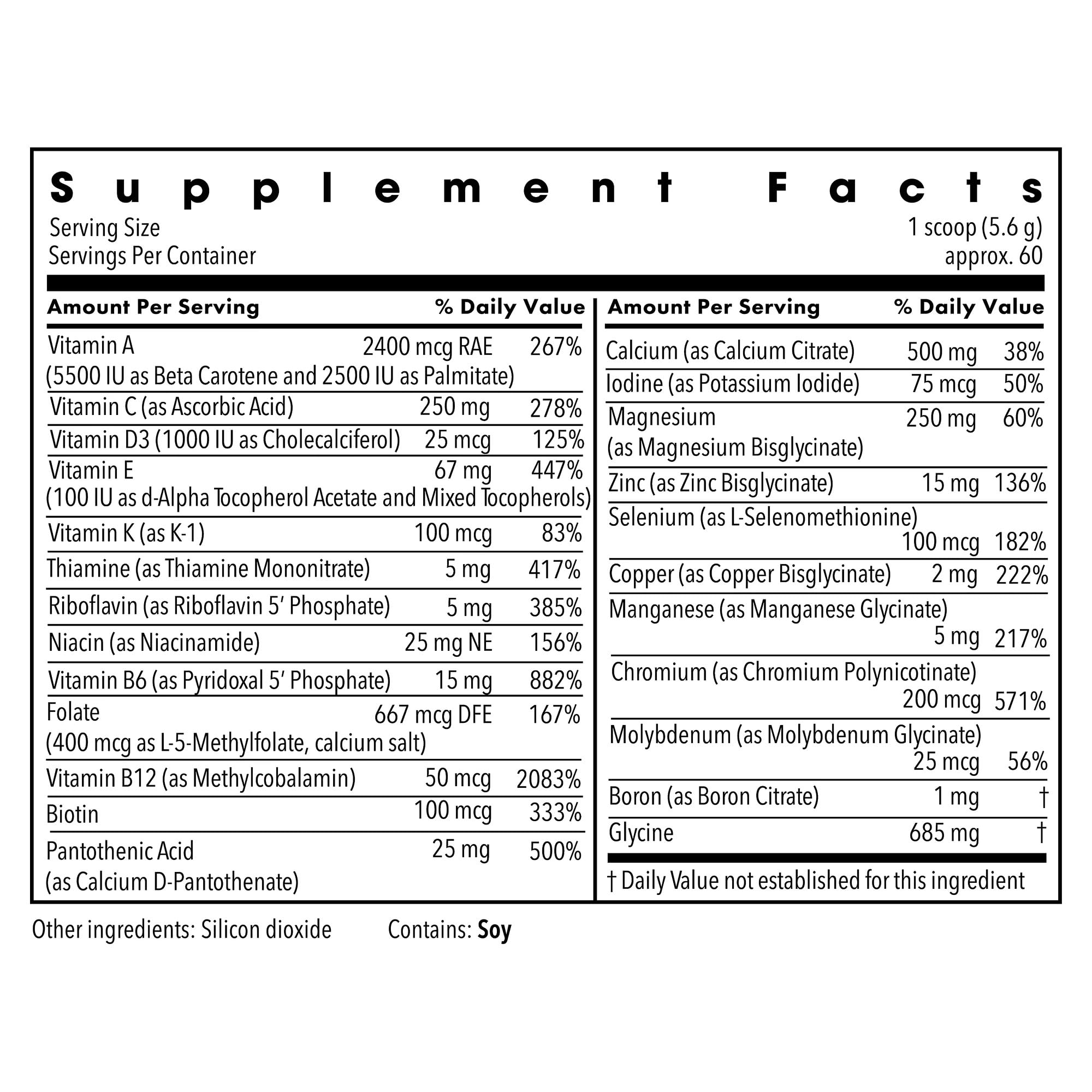 Metabolic Maintenance Vitamin Mineral Base Powder - Iron Free Multivitamin with Active B Vitamins + Chelated Minerals (340 Grams, 60 Servings) Metabolic Maintenance buy supplements canada