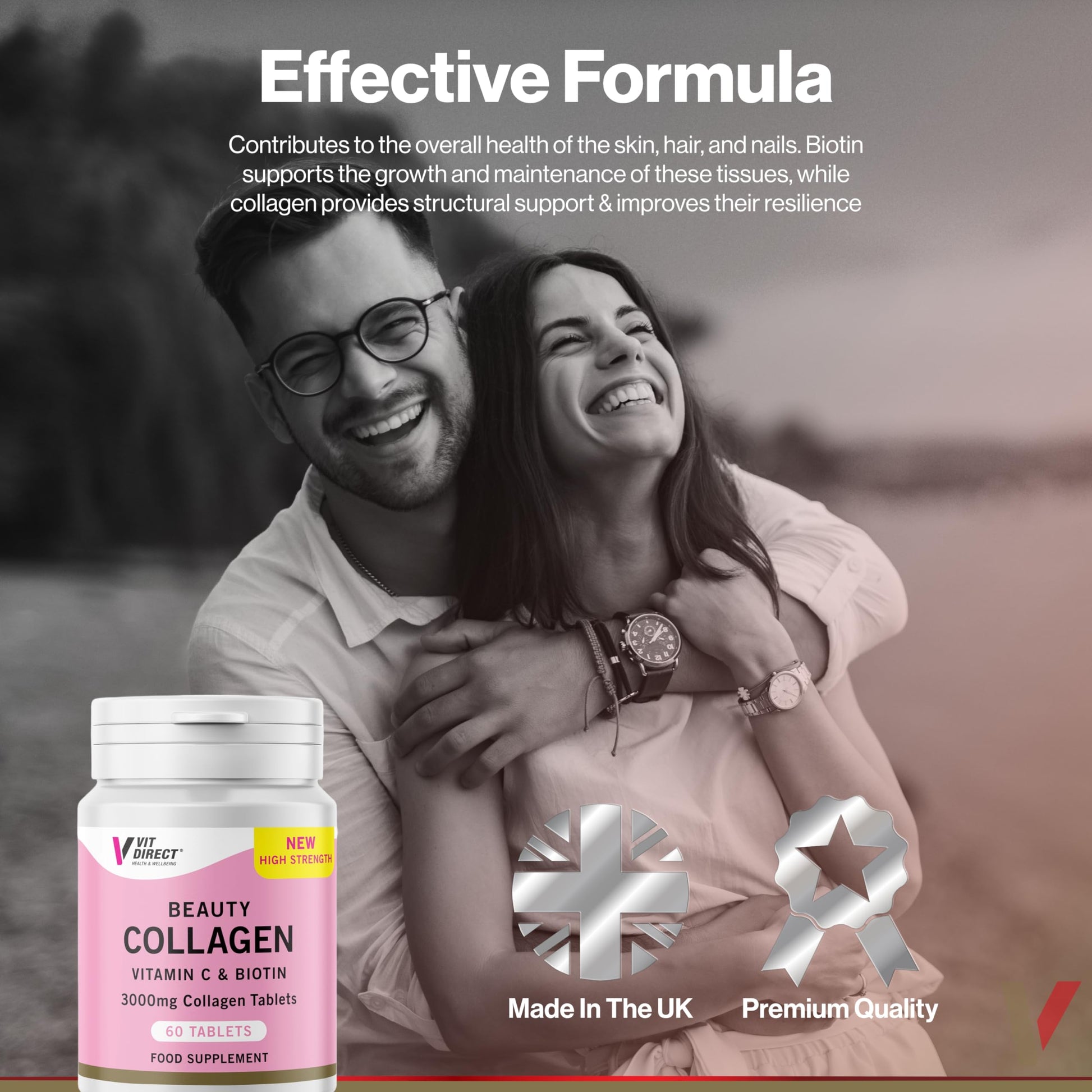 Vit Direct - Beauty Collagen Tablets (Plus Biotin) - 60 Tablets - Two Month Supply Vit Direct buy supplements canada