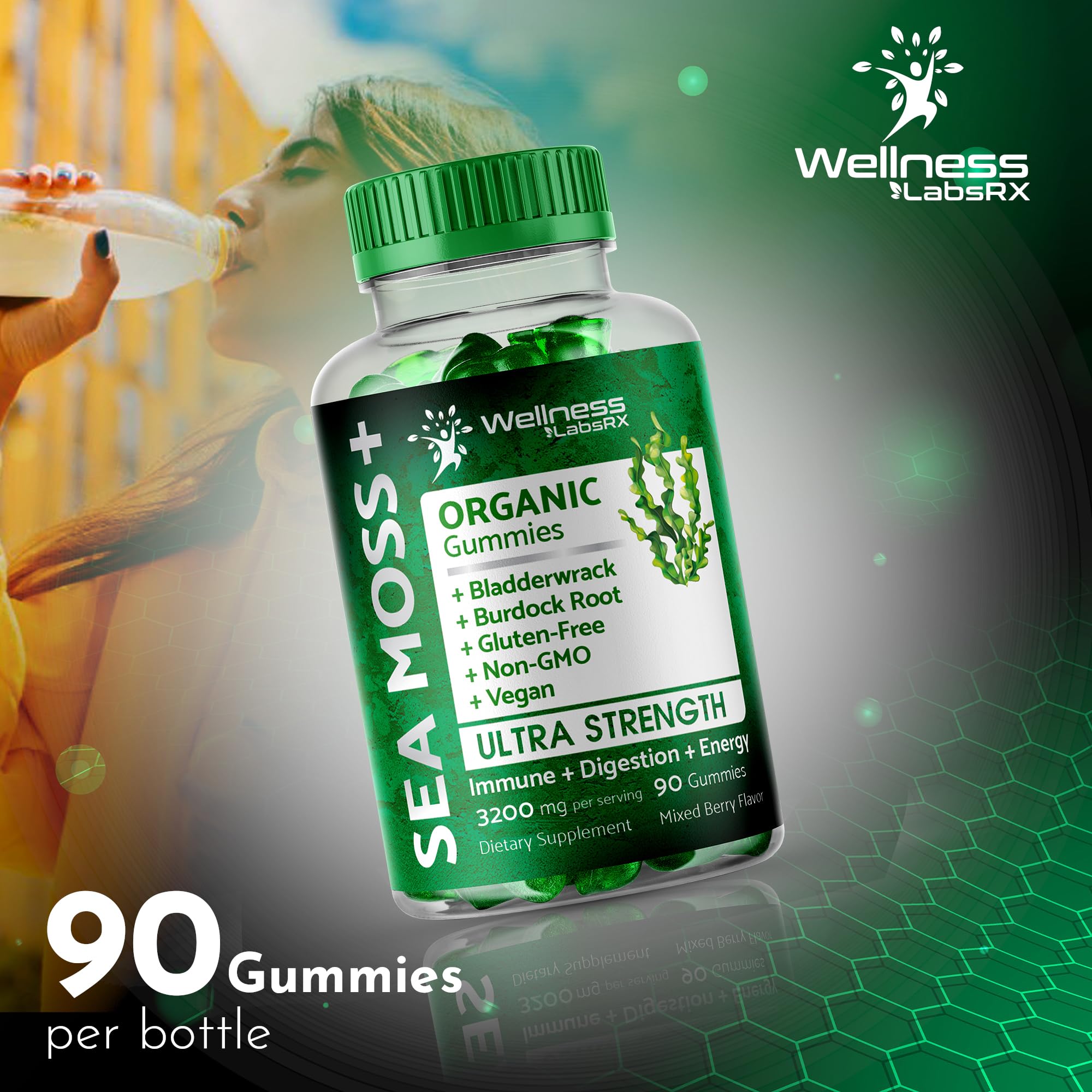 WELLNESS LABSRX Sea Moss Gummies, 3200mg Organic Seamoss, Irish Sea Moss WELLNESS LABSRX buy supplements canada