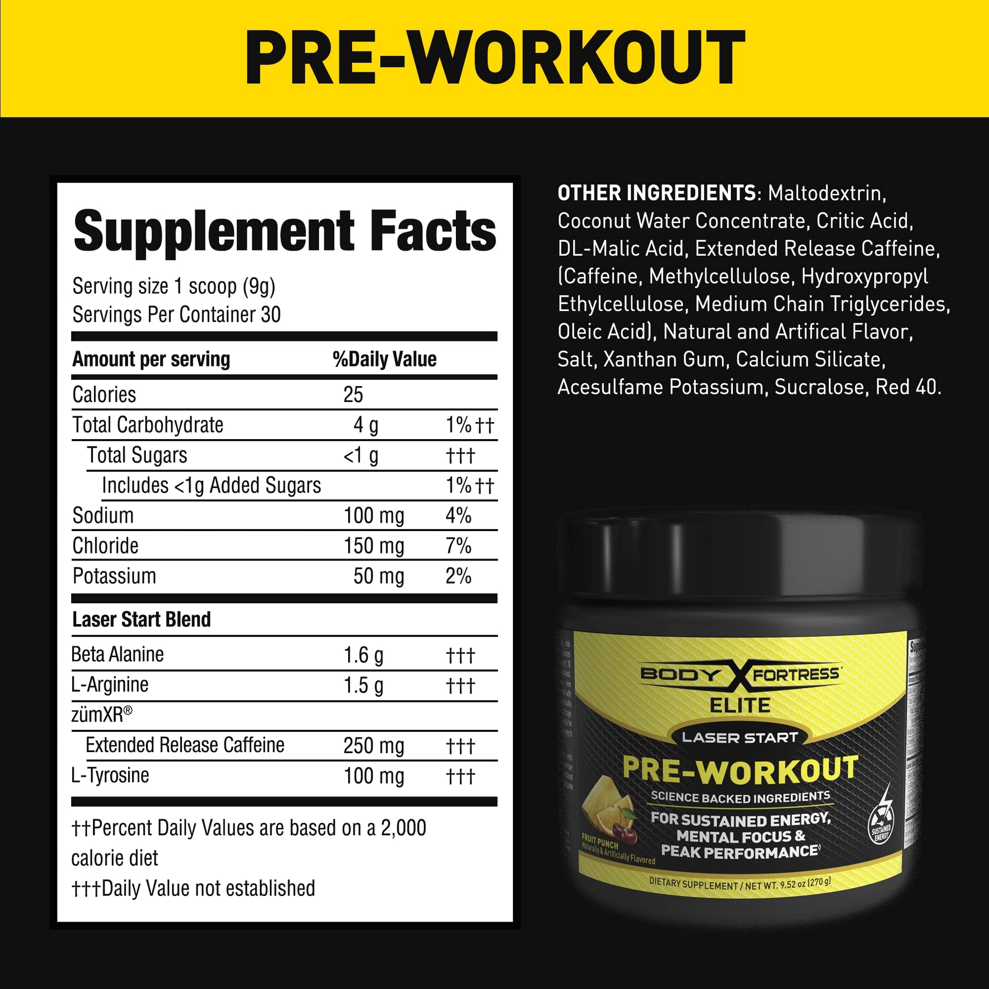 Body Fortress Elite Laser Start Pre-Workout Powder,ZümXR Caffeine for Sustained Energy Body Fortress buy supplements canada