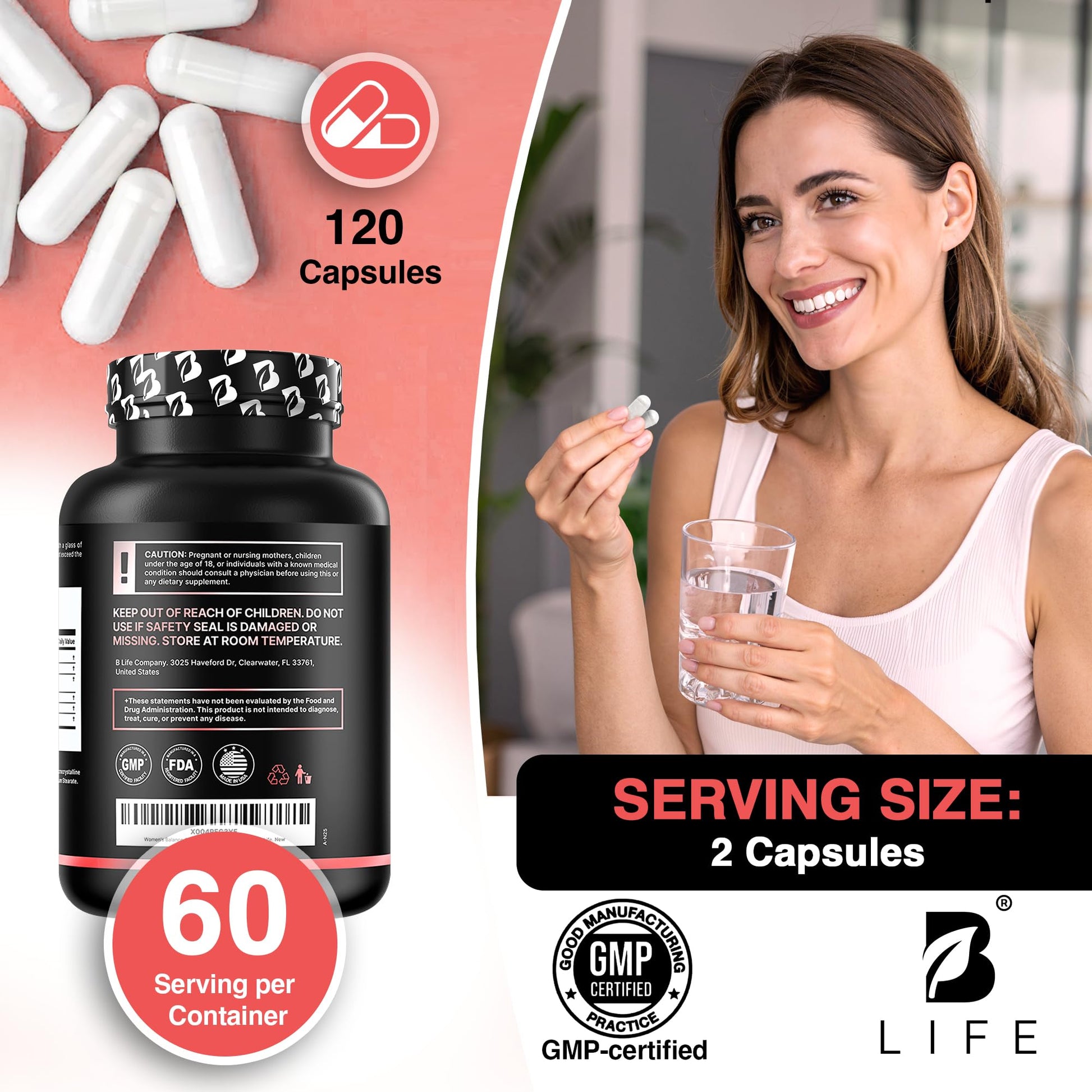 B Life Company DIM Supplement 400 mg with Myo & D-Chiro Inositol, Dong Quai – Hormone Balance for Women – Fertility Supplements – Inositol Supplement - 120 Caps B Life Company buy supplements canada