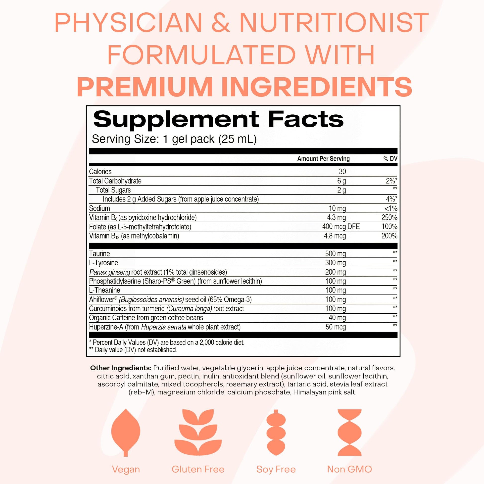 Healthycell Focus & Recall, Daily Liquid Brain Supplement for Focus & Memory - Nootropics Supplement for Concentration & Alertness with L-Theanine, Omega-3 & Taurine - 14 Gel Packs Healthycell buy supplements canada