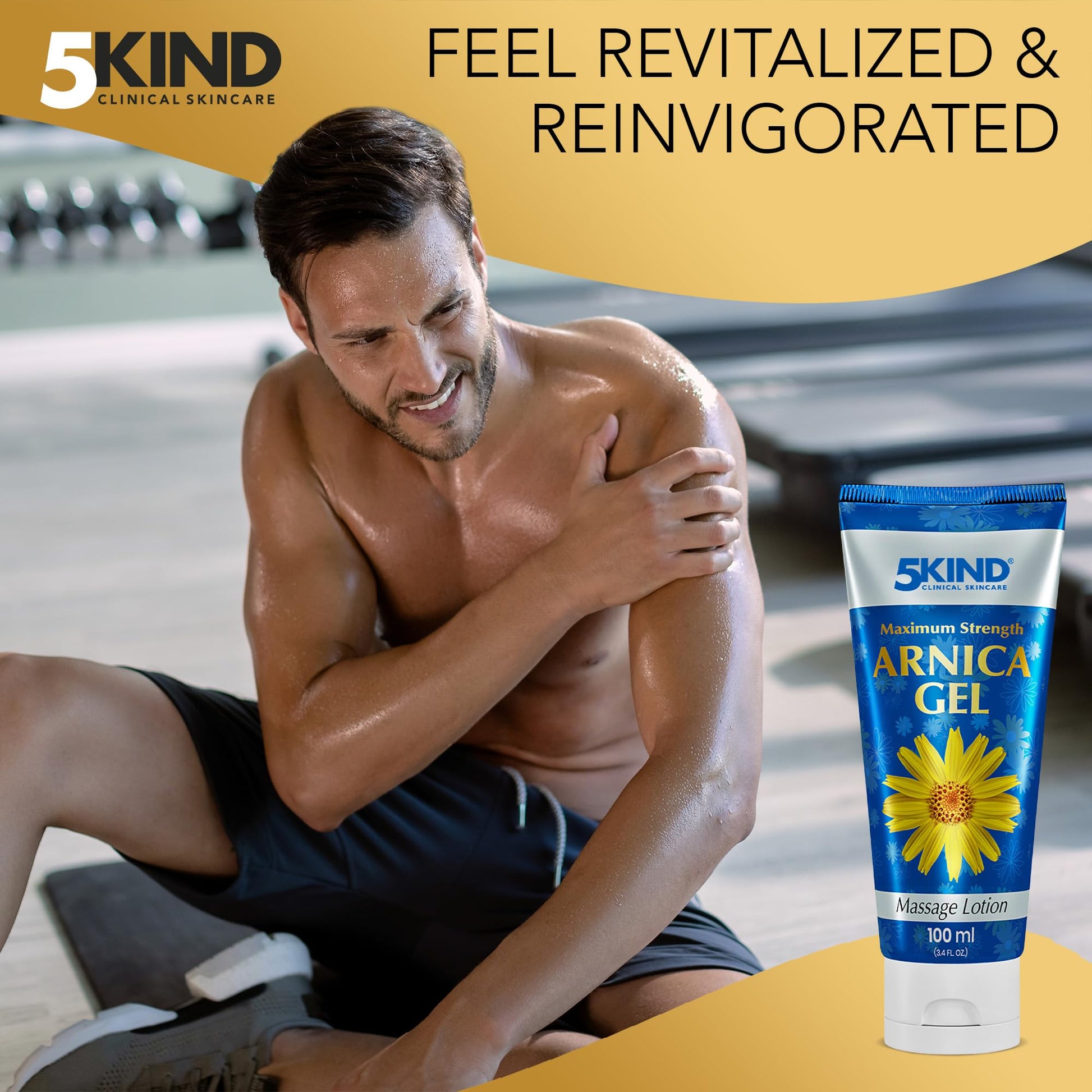 5kind Maximum Strength Arnica Bruise Gel 3.4 Fl Oz - Arnica Gel for Bruising and Swelling - Arnica Montana Gel with High Concentration Extract - Non-Greasy Formula 5kind clinical skincare buy supplements canada