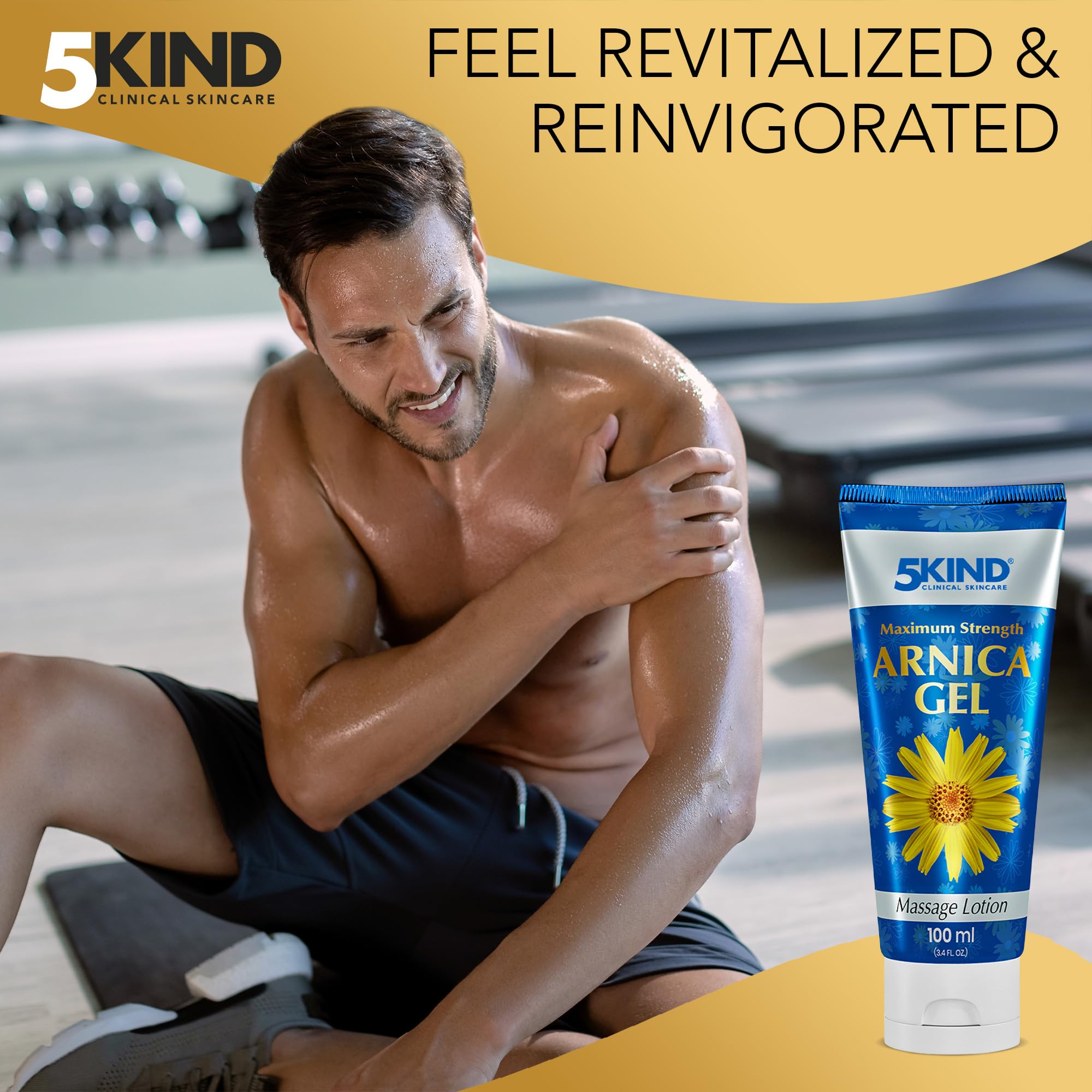 5kind Maximum Strength Arnica Bruise Gel 3.4 Fl Oz - Arnica Gel for Bruising and Swelling - Arnica Montana Gel with High Concentration Extract - Non-Greasy Formula 5kind clinical skincare buy supplements canada