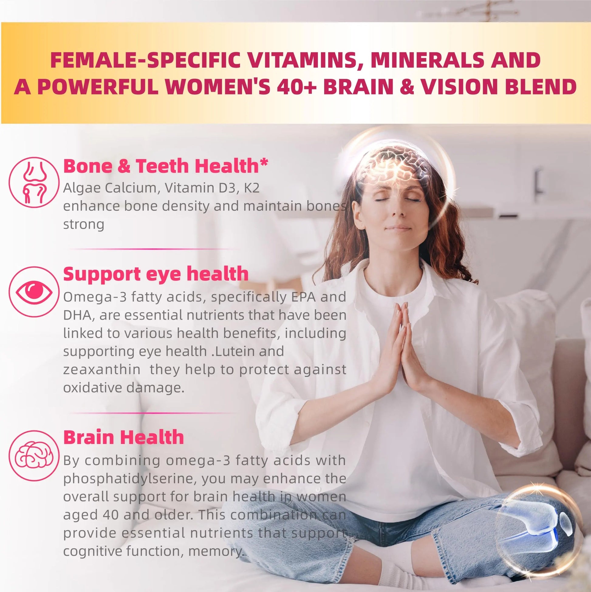 Lerinettia Multivitamin for Women Gummies for 40+ with Omega-3, Niacinamide, B-Complex, Lutein, Iron, Choline, Phosphatidylserine, Vitamin D3 Lerinettia buy supplements canada